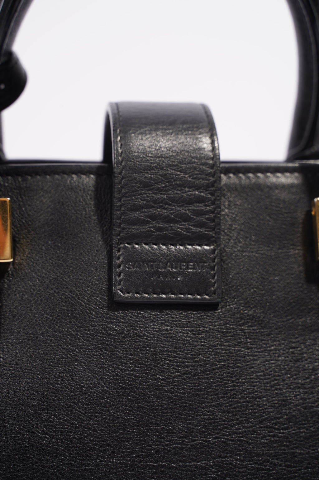 Saint Laurent Womens Cabas Black / Gold Small