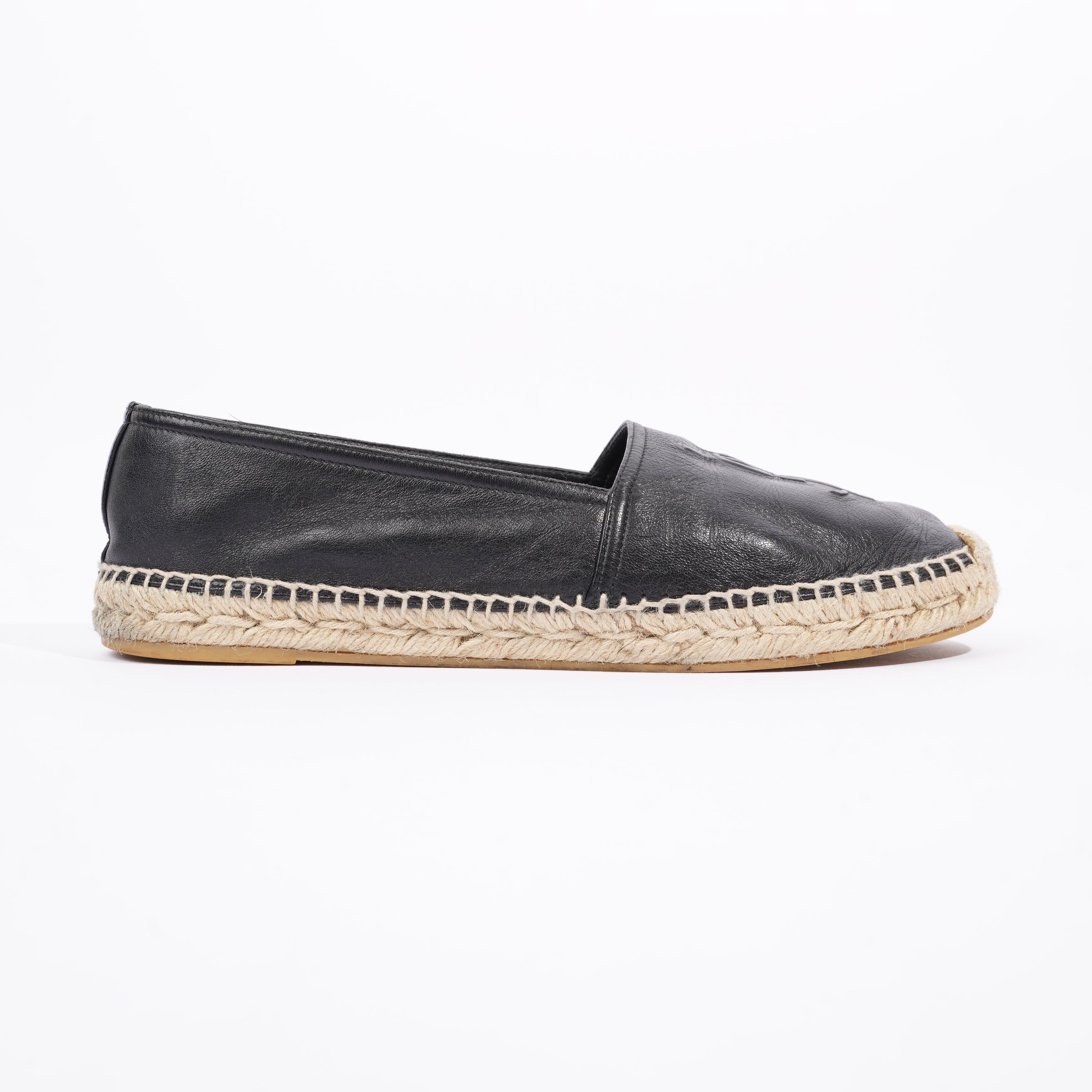 Saint Laurent Womens Espadrille Nappa Nero Black / Leather EU 40 / UK 7