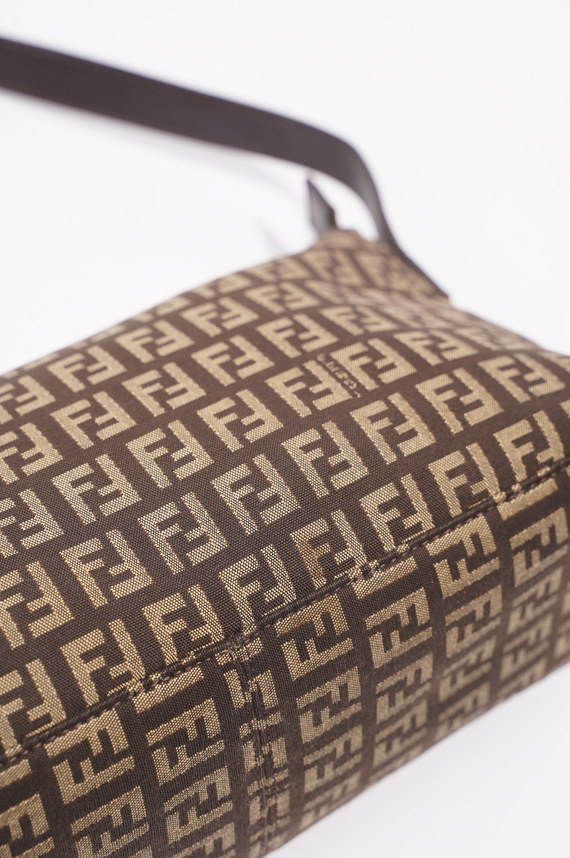 Fendi Womens Zucchino Bag Monogram Canvas