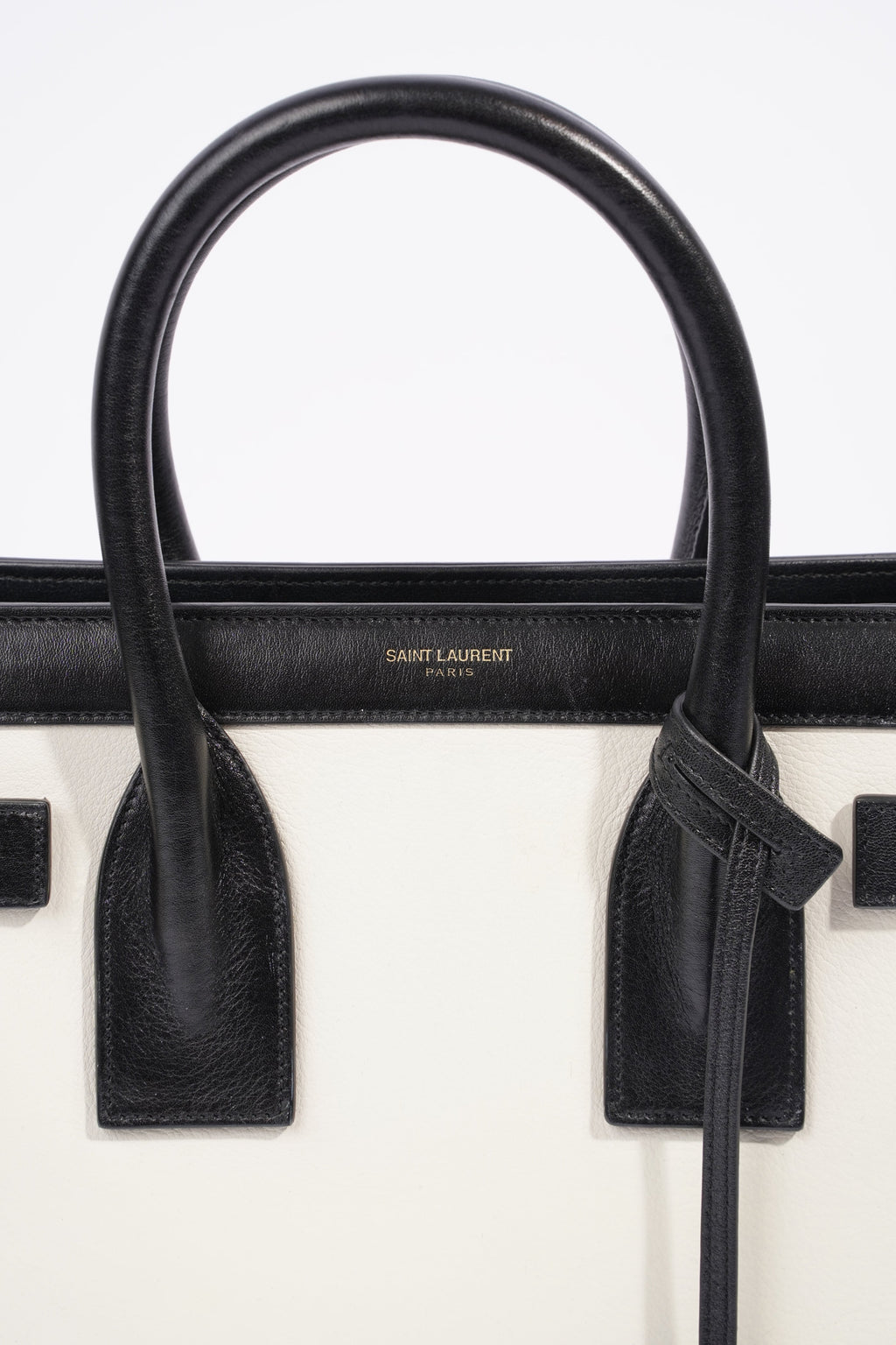 Saint Laurent Sac De Jour Bag Black / White Leather Small