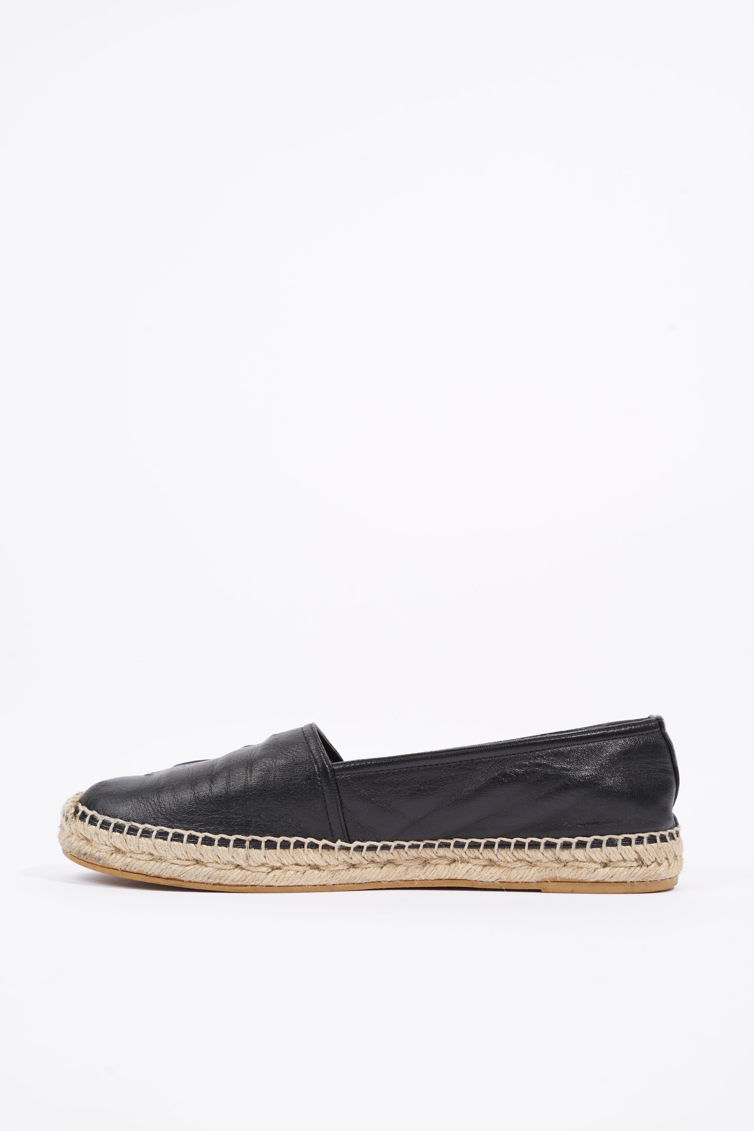 Saint Laurent Womens Espadrille Nappa Nero Black / Leather EU 40 / UK 7