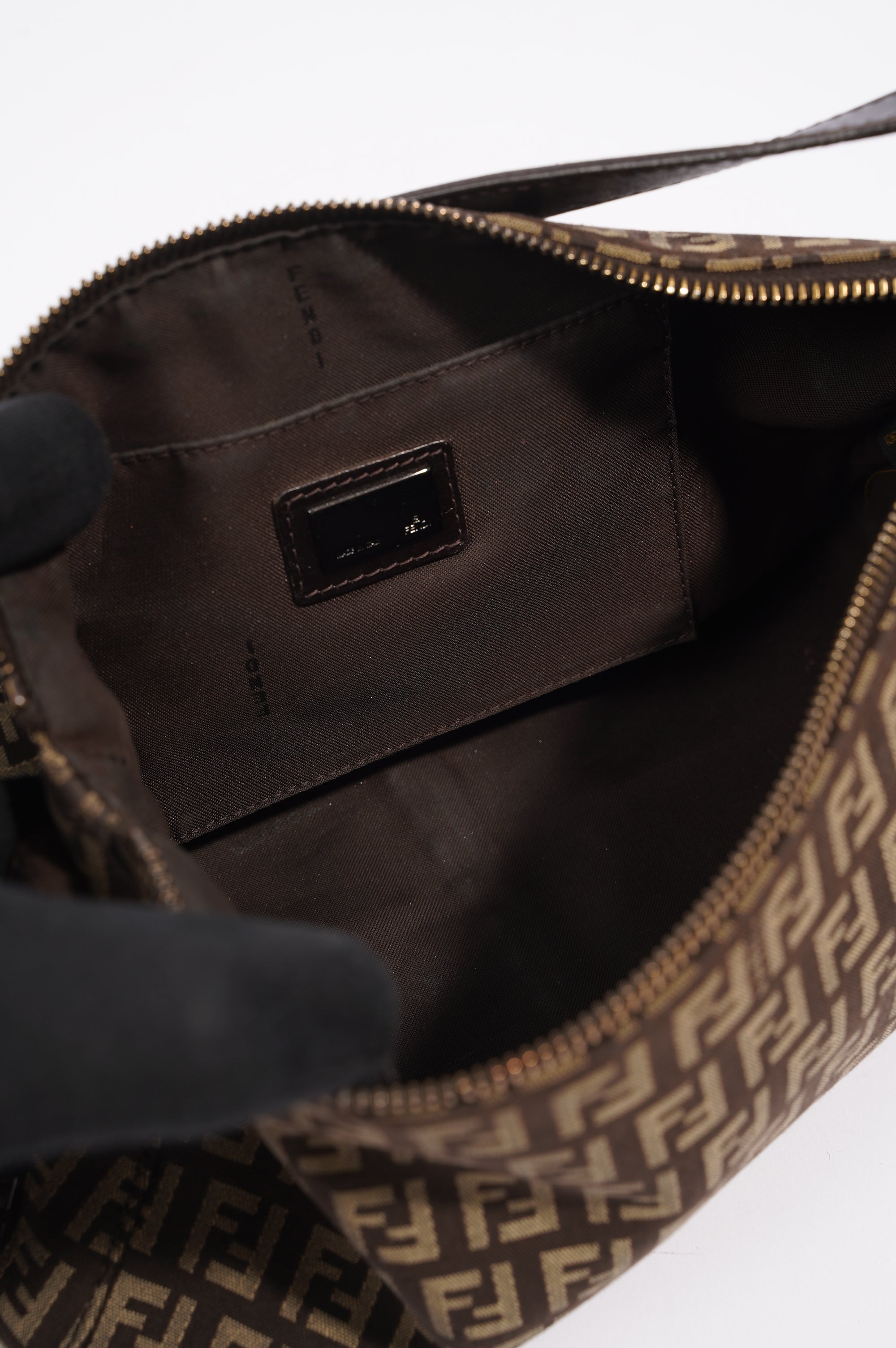 Fendi Womens Zucchino Bag Monogram Canvas