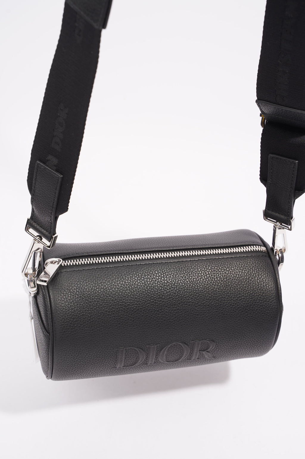 Christian Dior Mens Roller Messenger Bag Black Leather