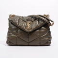 Saint Laurent Womens Lou Lou Puffer Khaki Medium