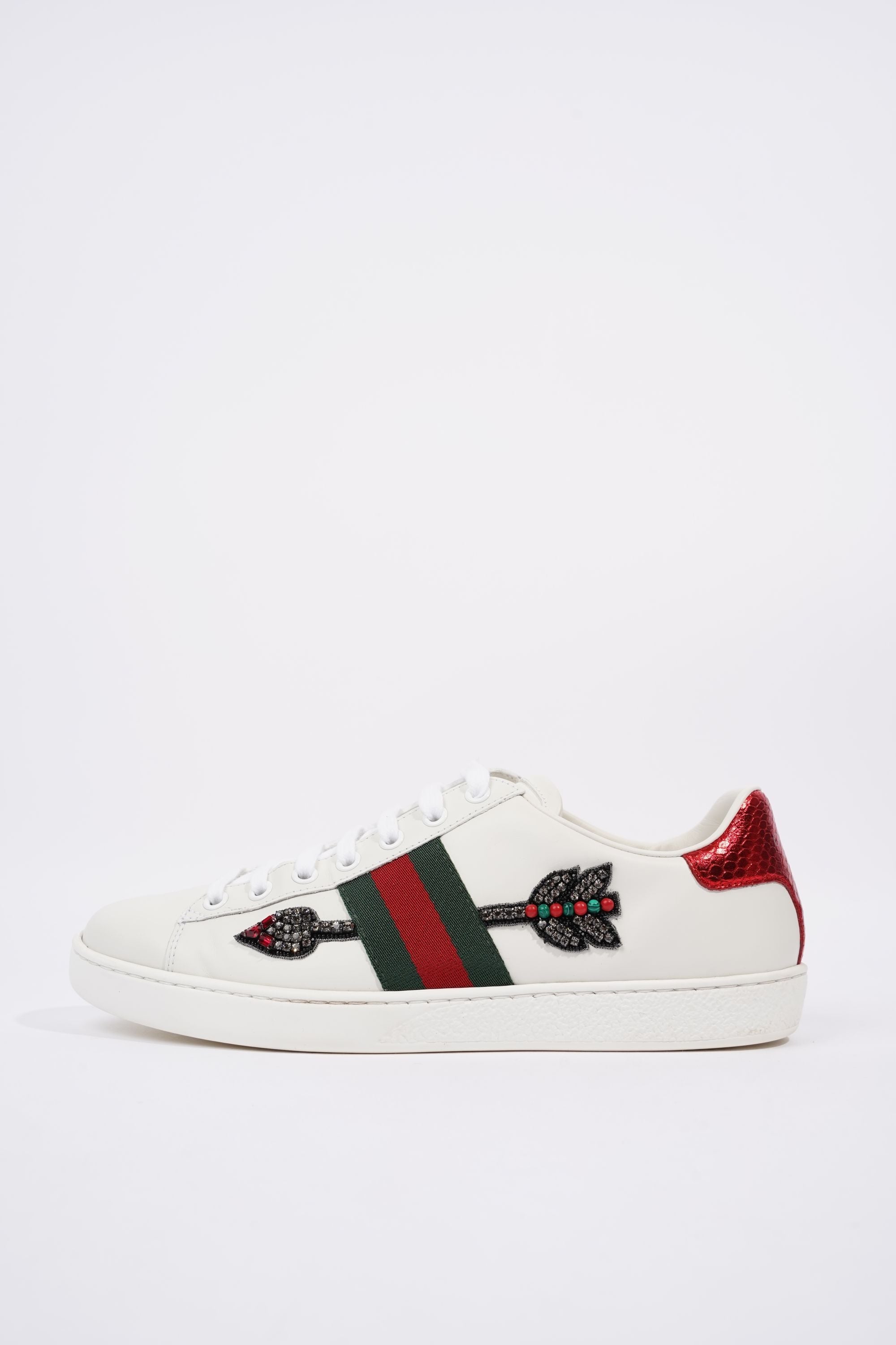 Gucci Womens Ace Arrow Sneaker White / Green / Red EU 39 / UK 6