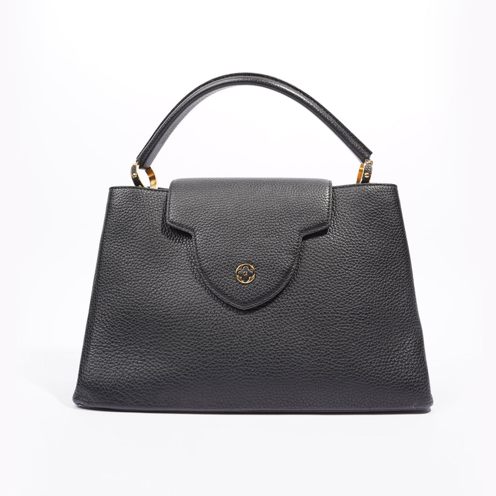 Louis Vuitton Womens Capucines Black Taurillon Leather MM