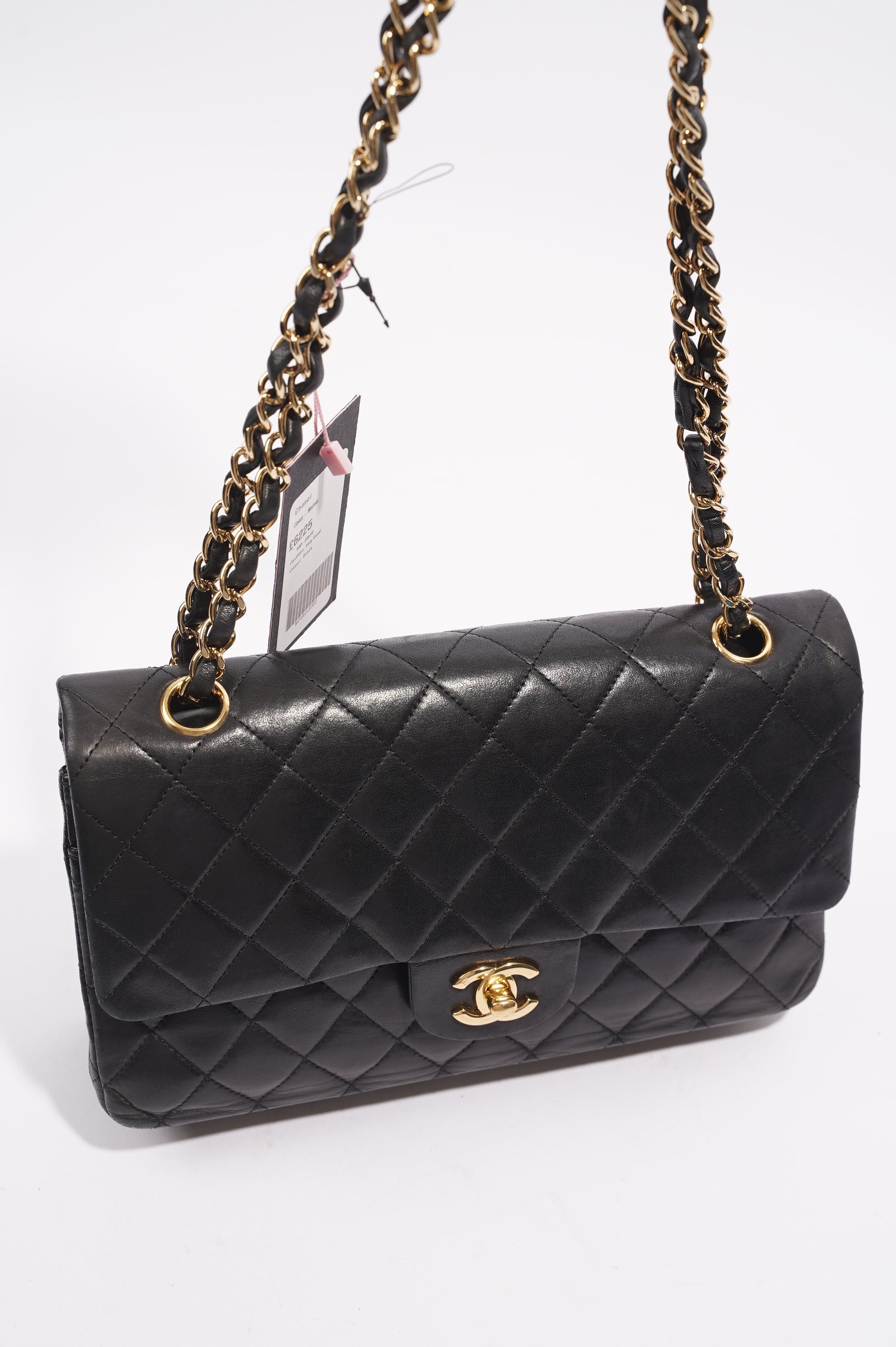 Chanel Lambskin Classic Double Flap Black Leather Medium