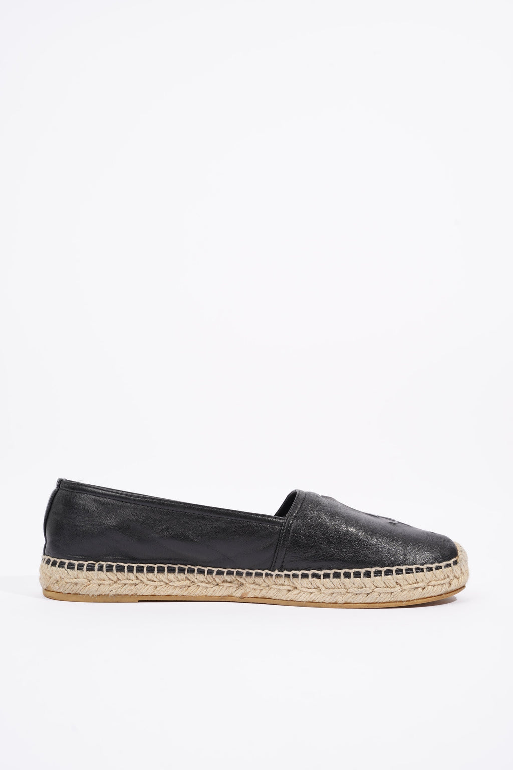 Saint Laurent Womens Espadrille Nappa Nero Black / Leather EU 40 / UK 7