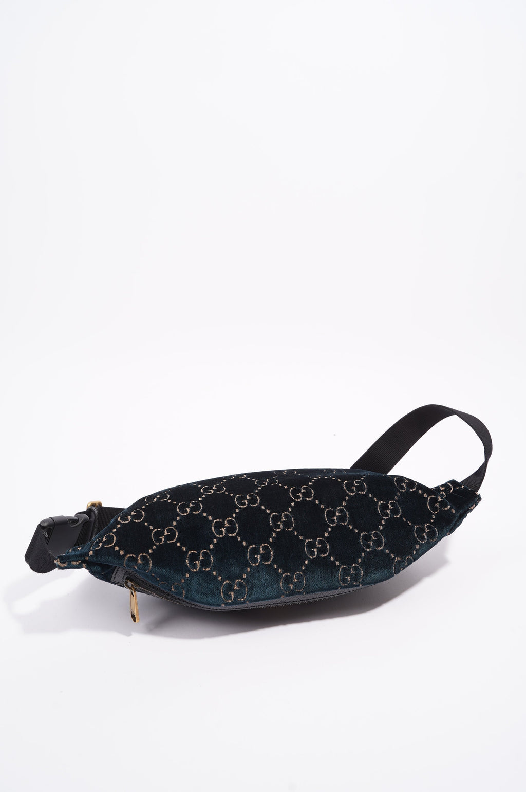 Gucci Womens Monogram Velvet Bumbag Navy