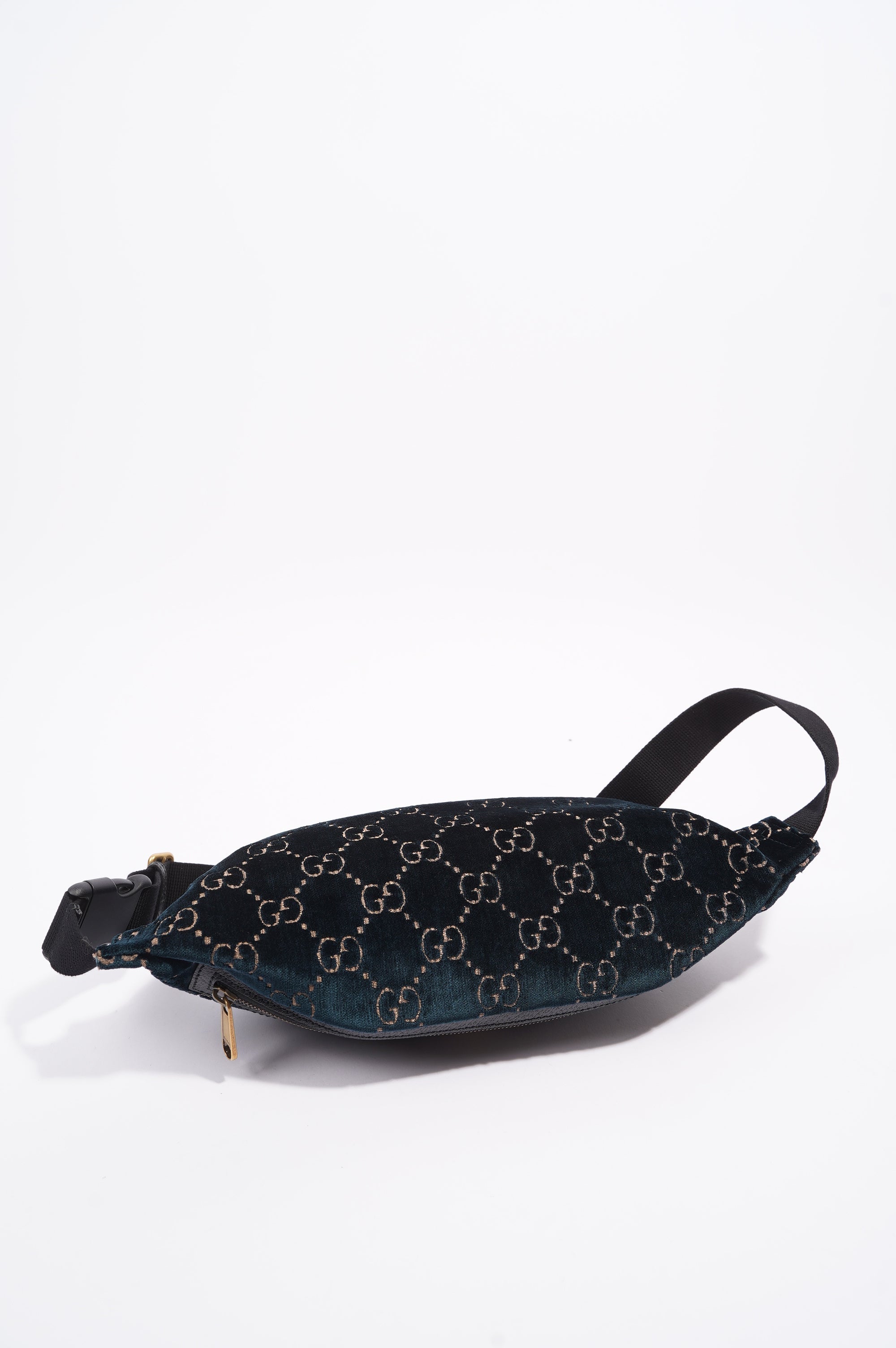 Gucci Womens Monogram Velvet Bumbag Navy
