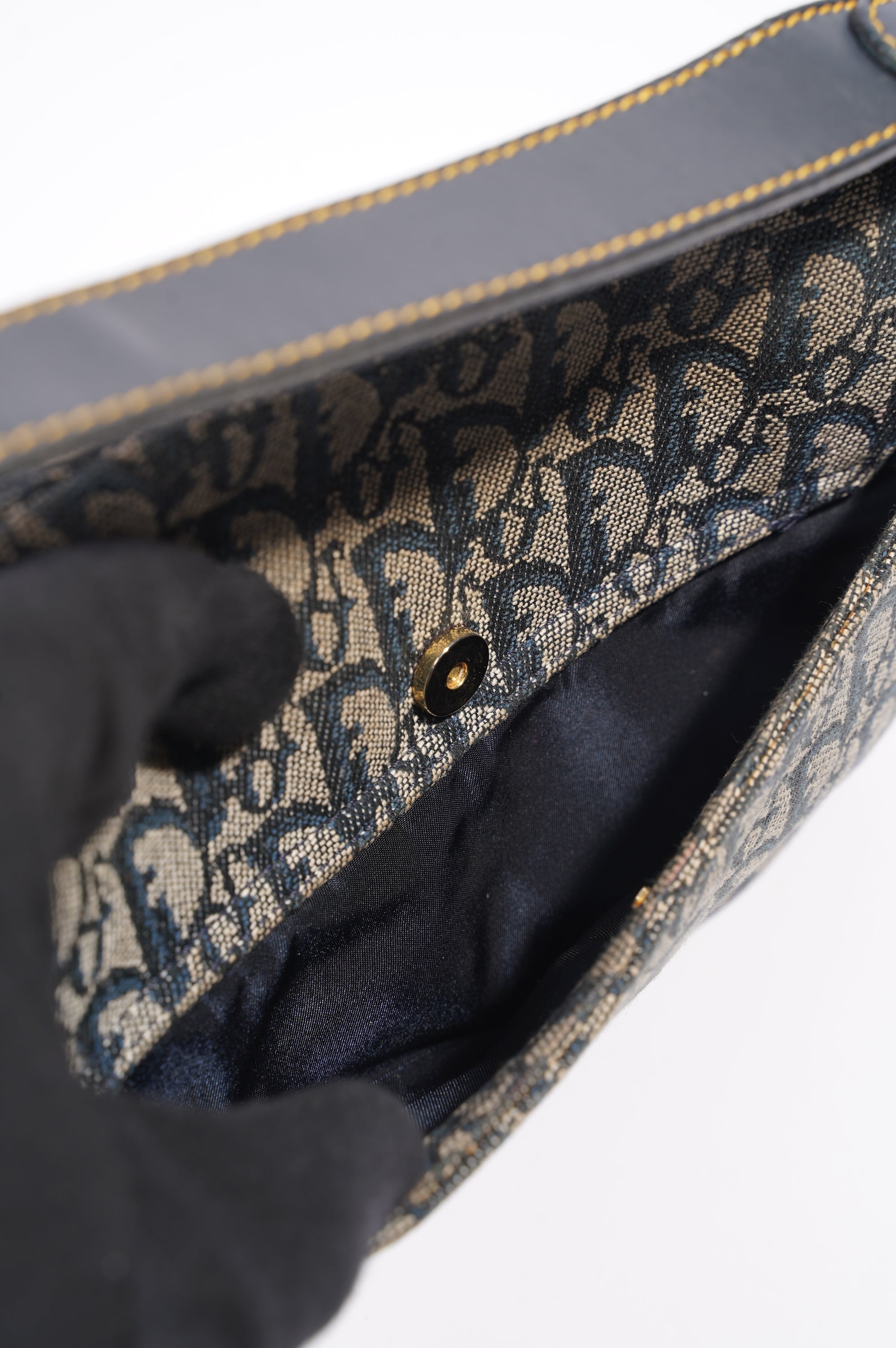 Christian Dior Saddle Bag Navy Oblique