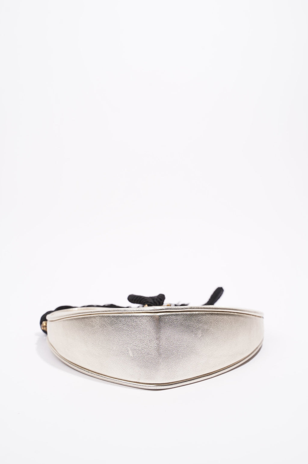 Saint Laurent Womens Heart Clutch Golden Leather