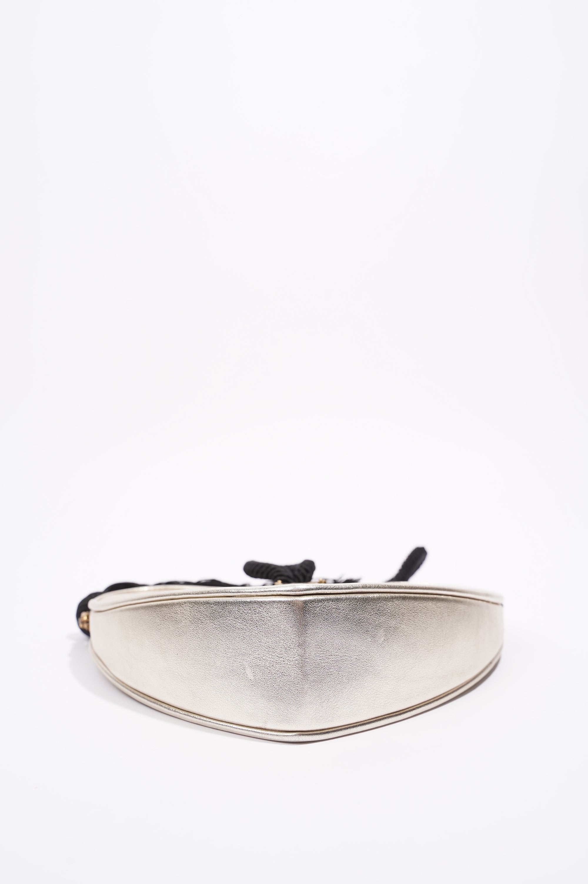 Saint Laurent Womens Heart Clutch Golden Leather