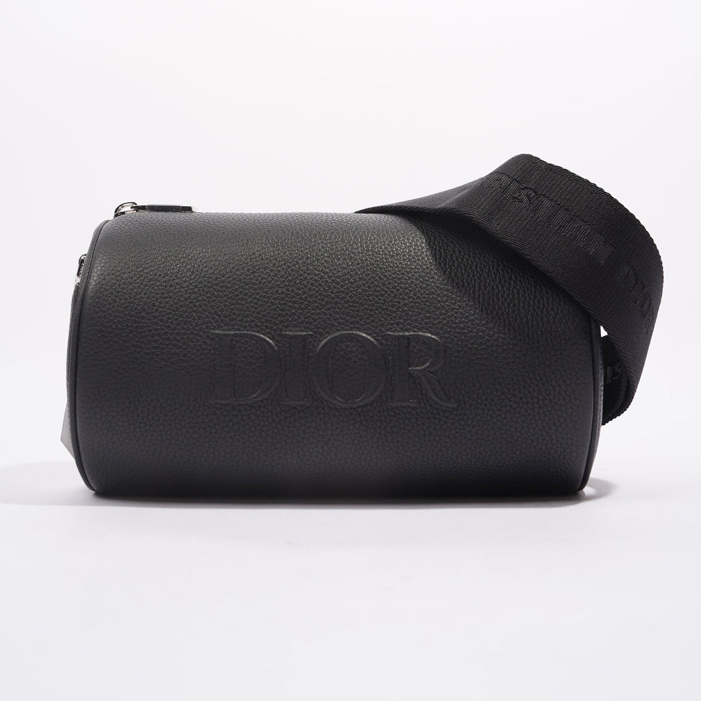 Christian Dior Mens Roller Messenger Bag Black Leather