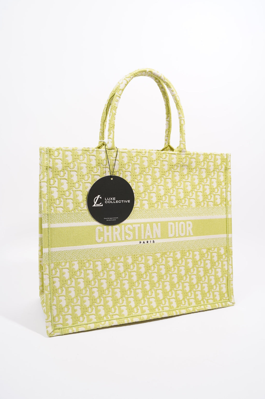 Christian Dior Womens Oblique Book Tote Green Large