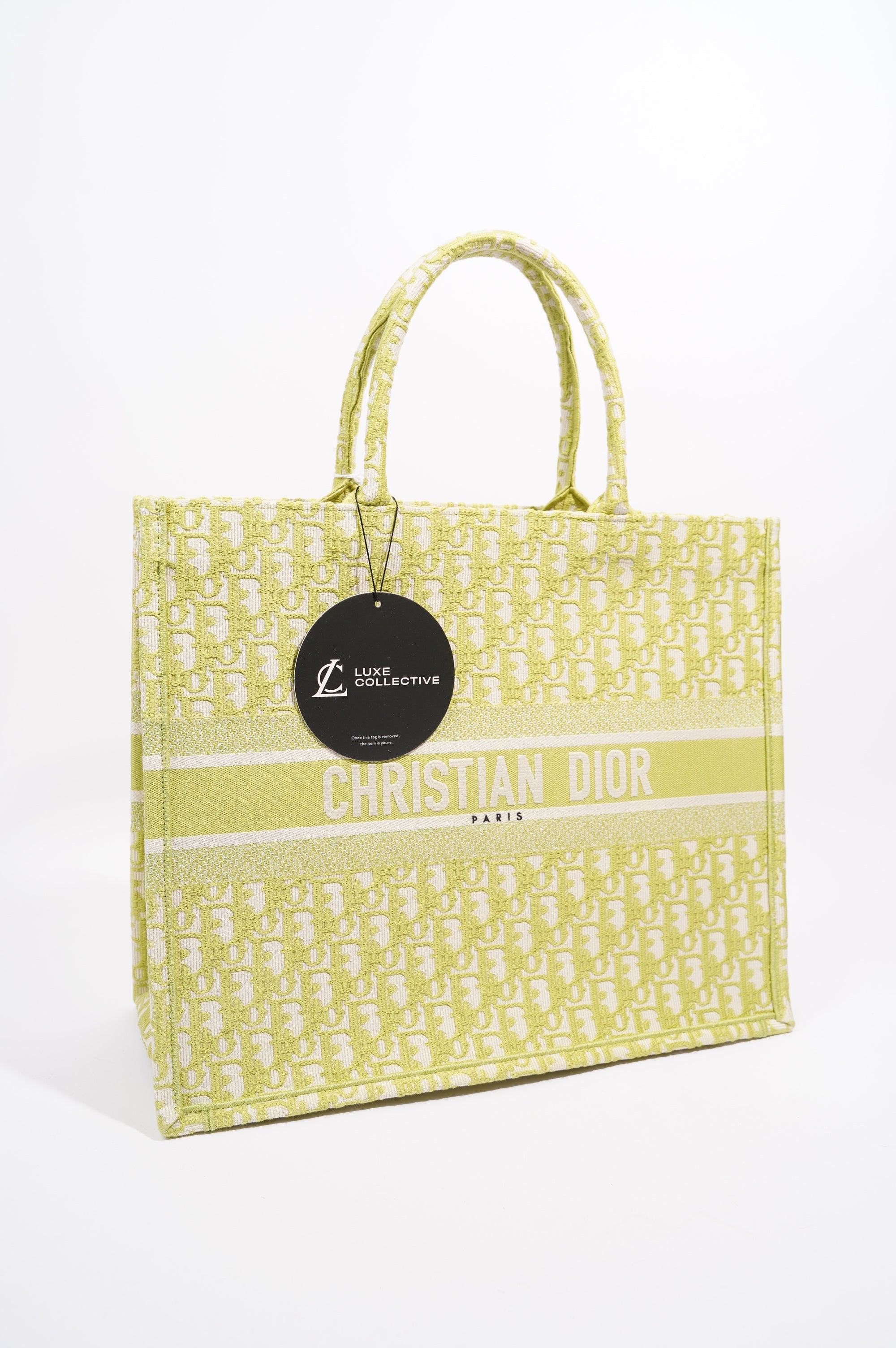 Christian Dior Womens Oblique Book Tote Green Large
