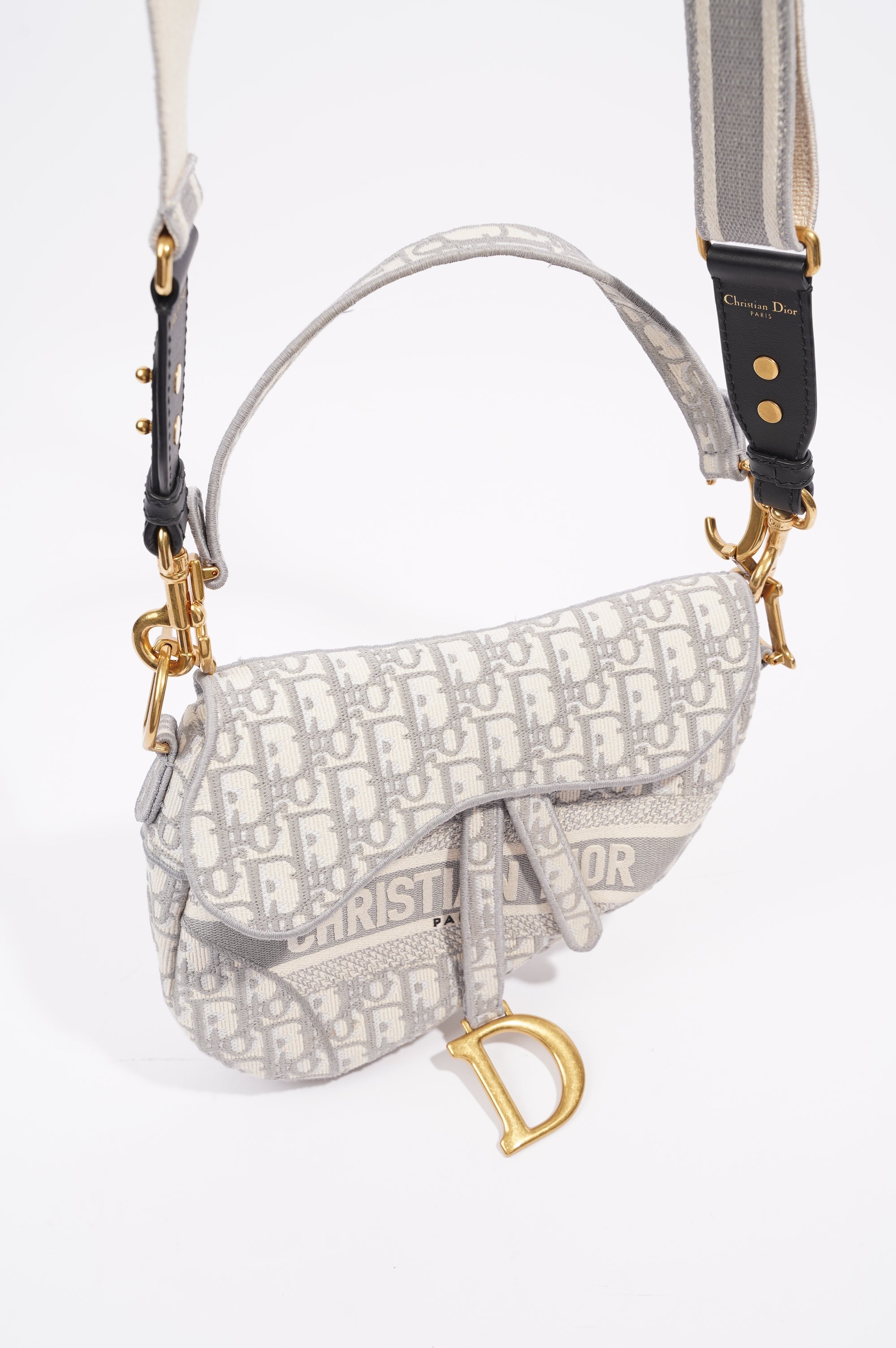Christian Dior Womens Saddle Bag Grey