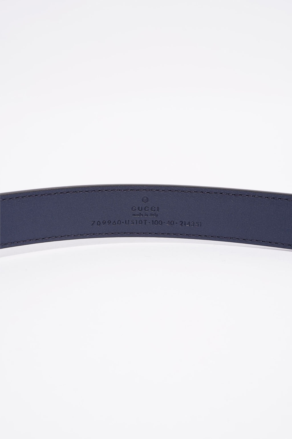 Gucci Womens Interlocking Belt Navy Leather 100