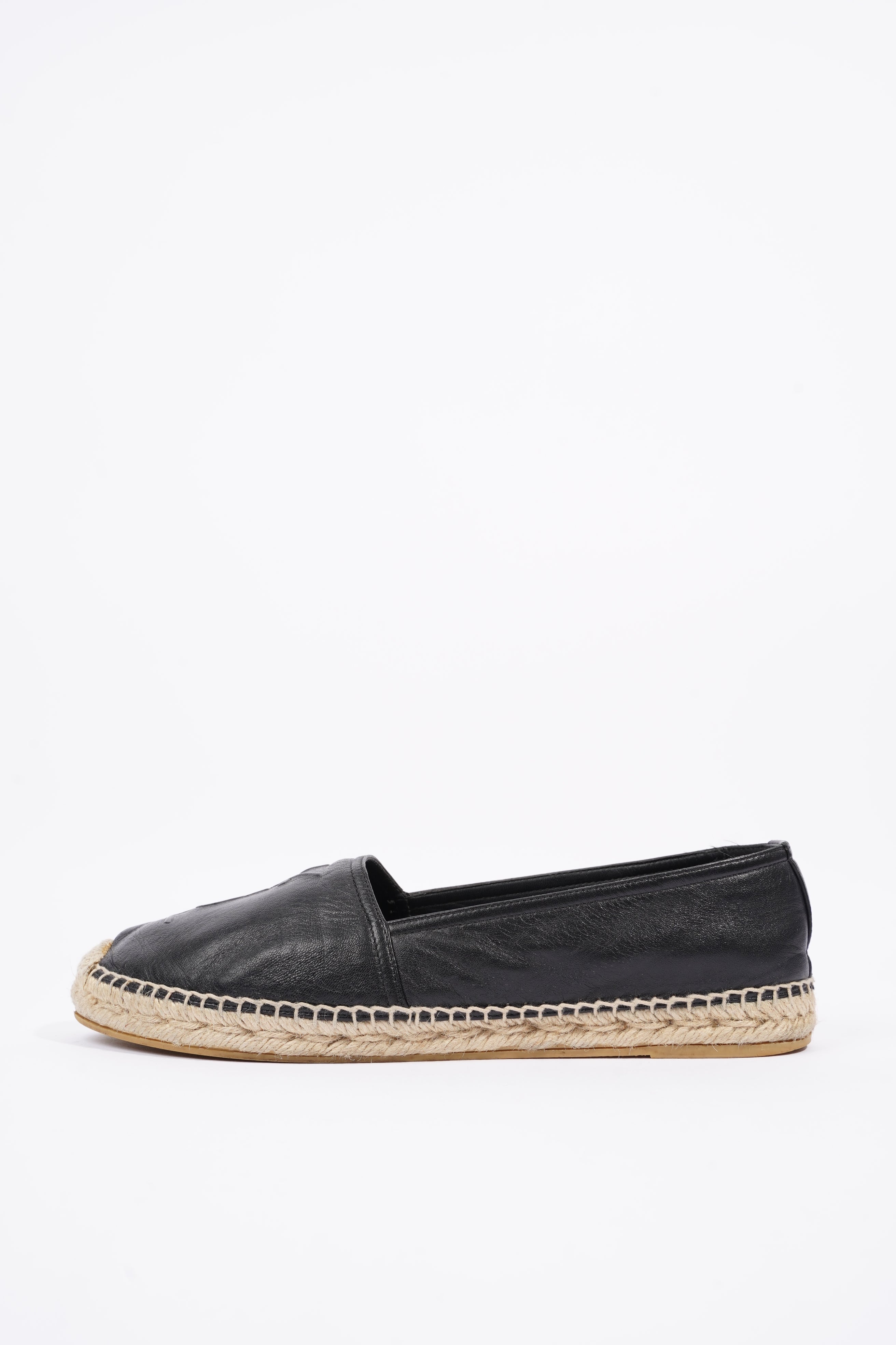 Saint Laurent Womens Espadrille Nappa Nero Black / Leather EU 40 / UK 7