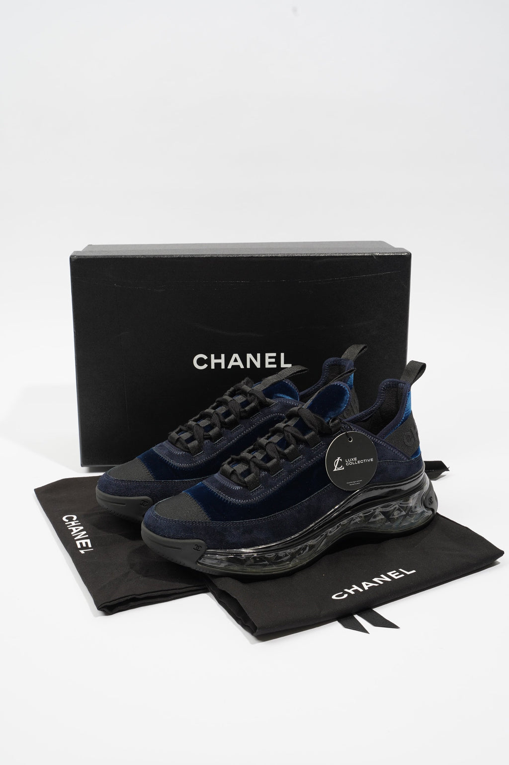 Chanel Womens CC Logo Navy Bubble EU 38.5 / UK 5.5