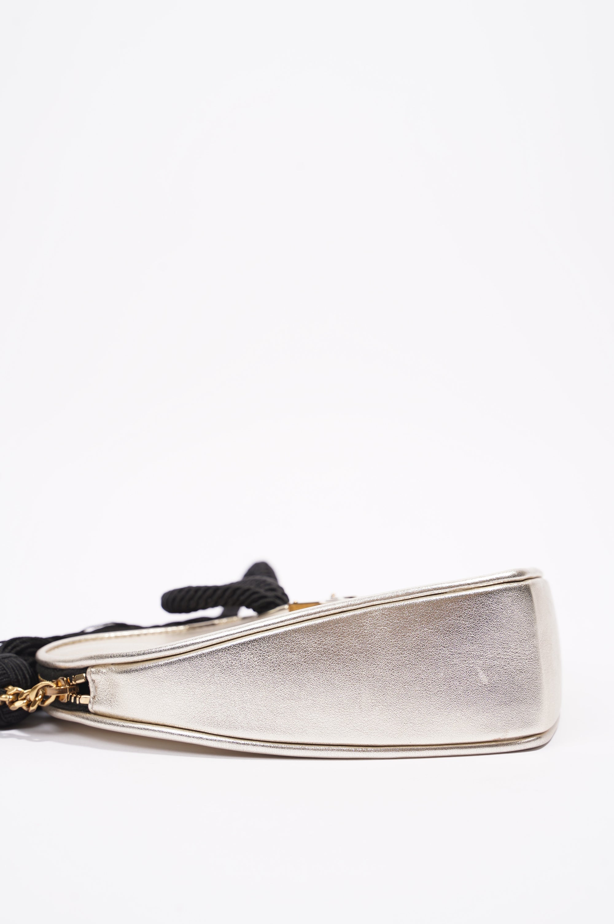 Saint Laurent Womens Heart Clutch Golden Leather