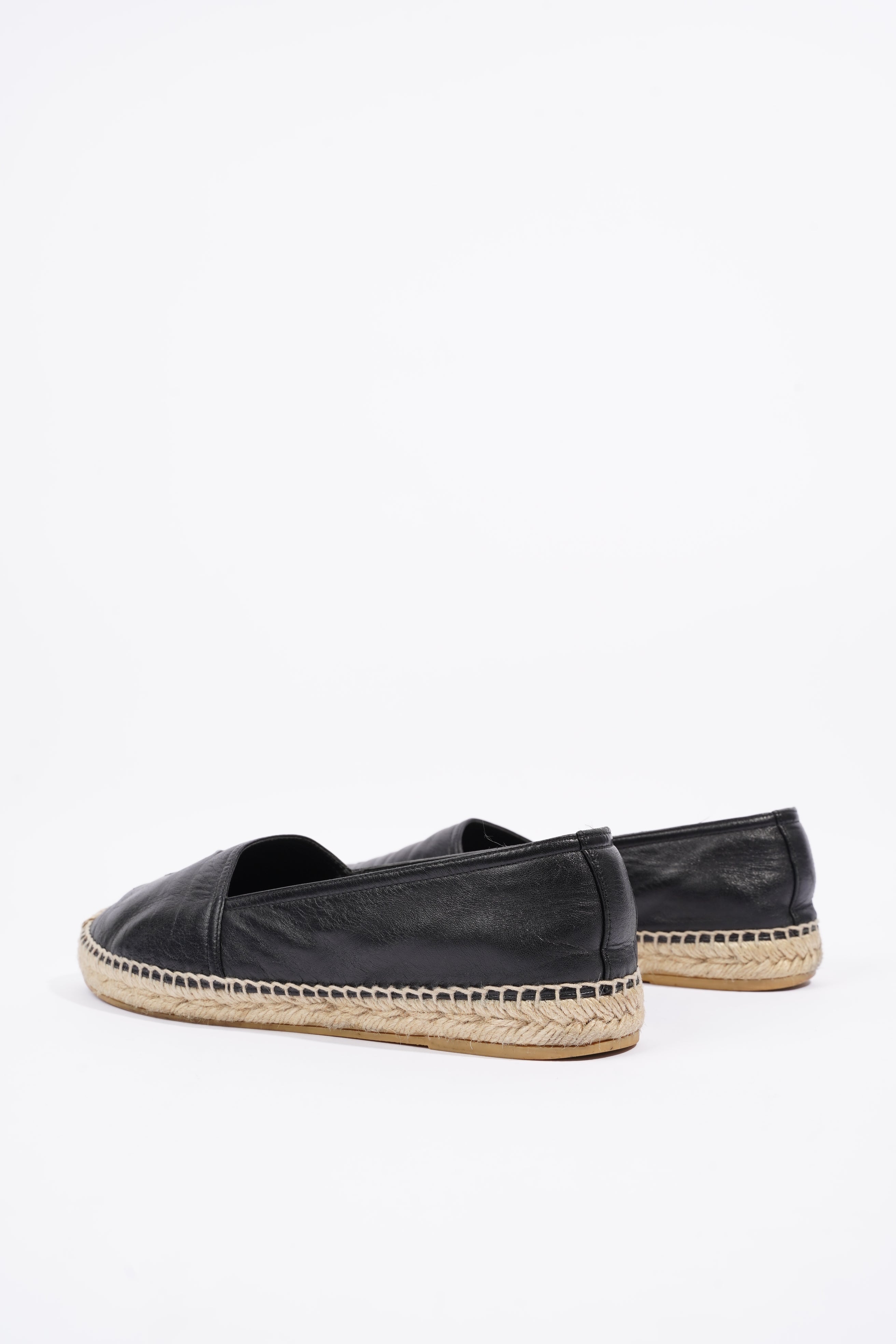 Saint Laurent Womens Espadrille Nappa Nero Black / Leather EU 40 / UK 7