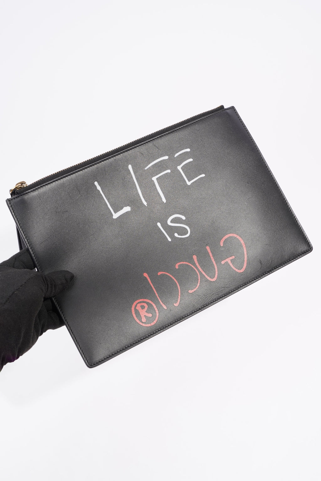 Gucci Gucci is Life Clutch Black Leather