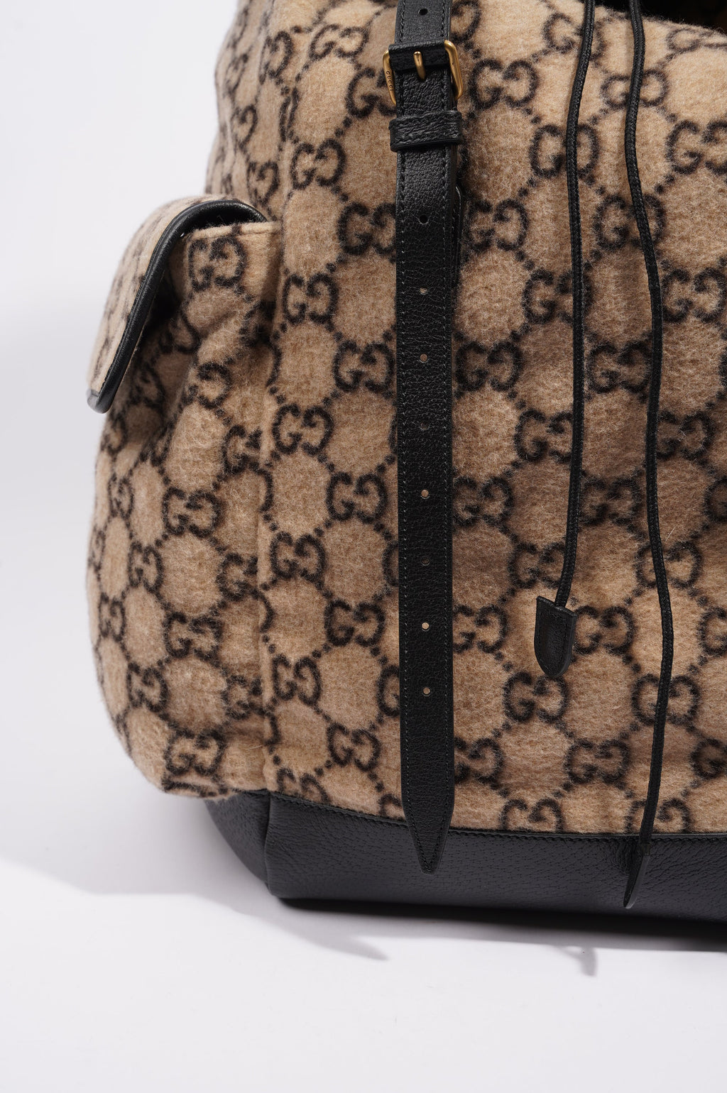 Gucci Womens GG Backpack Beige Wool