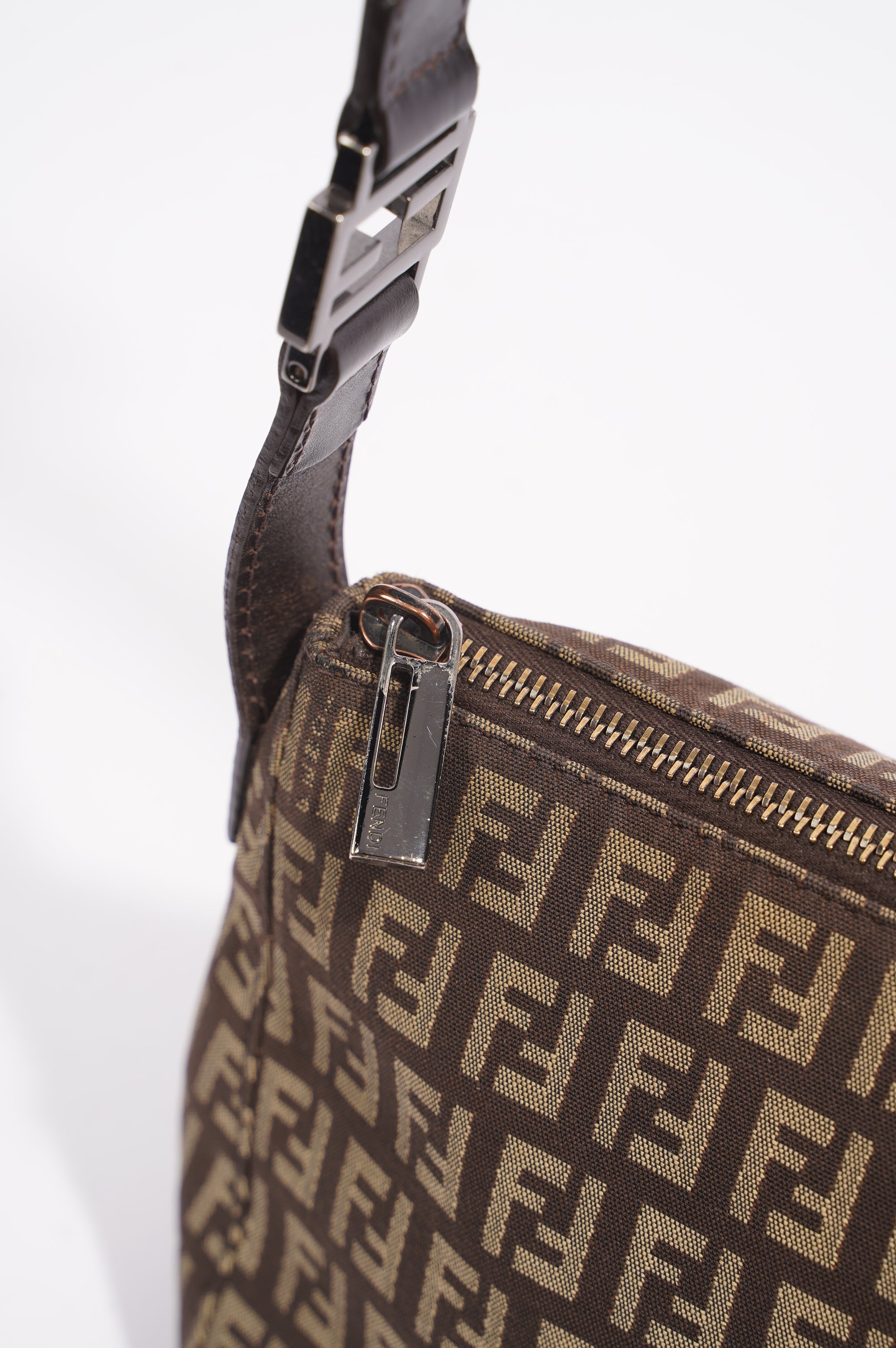 Fendi Womens Zucchino Bag Monogram Canvas