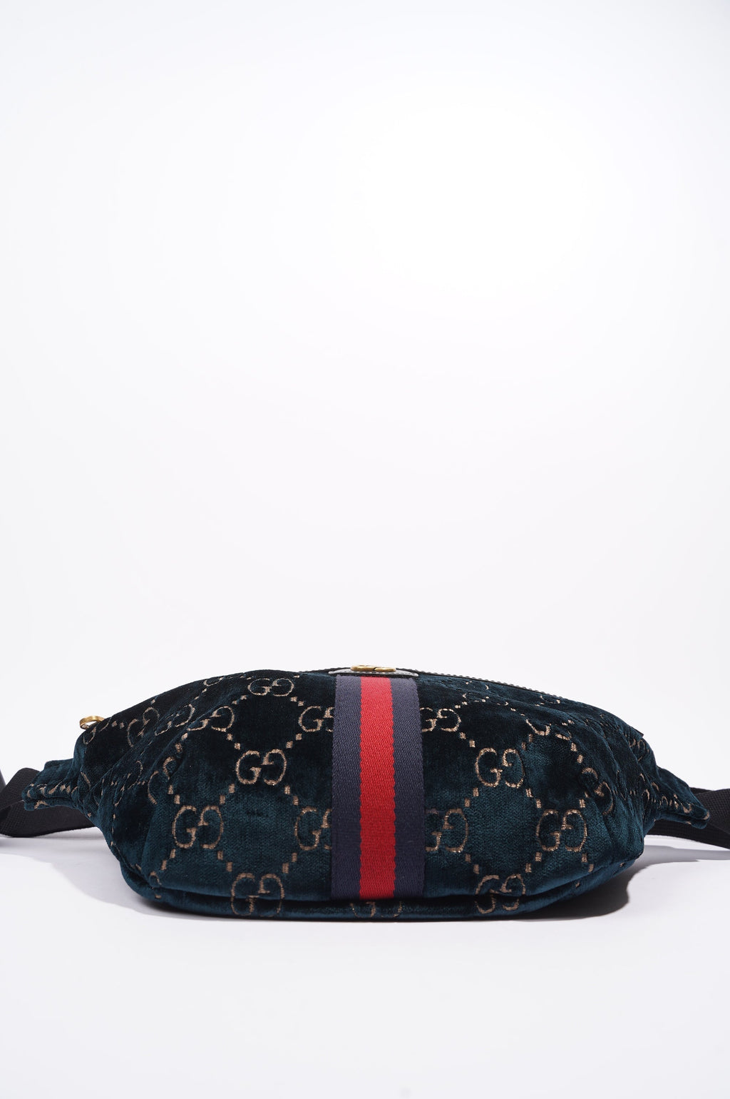 Gucci Womens Monogram Velvet Bumbag Navy