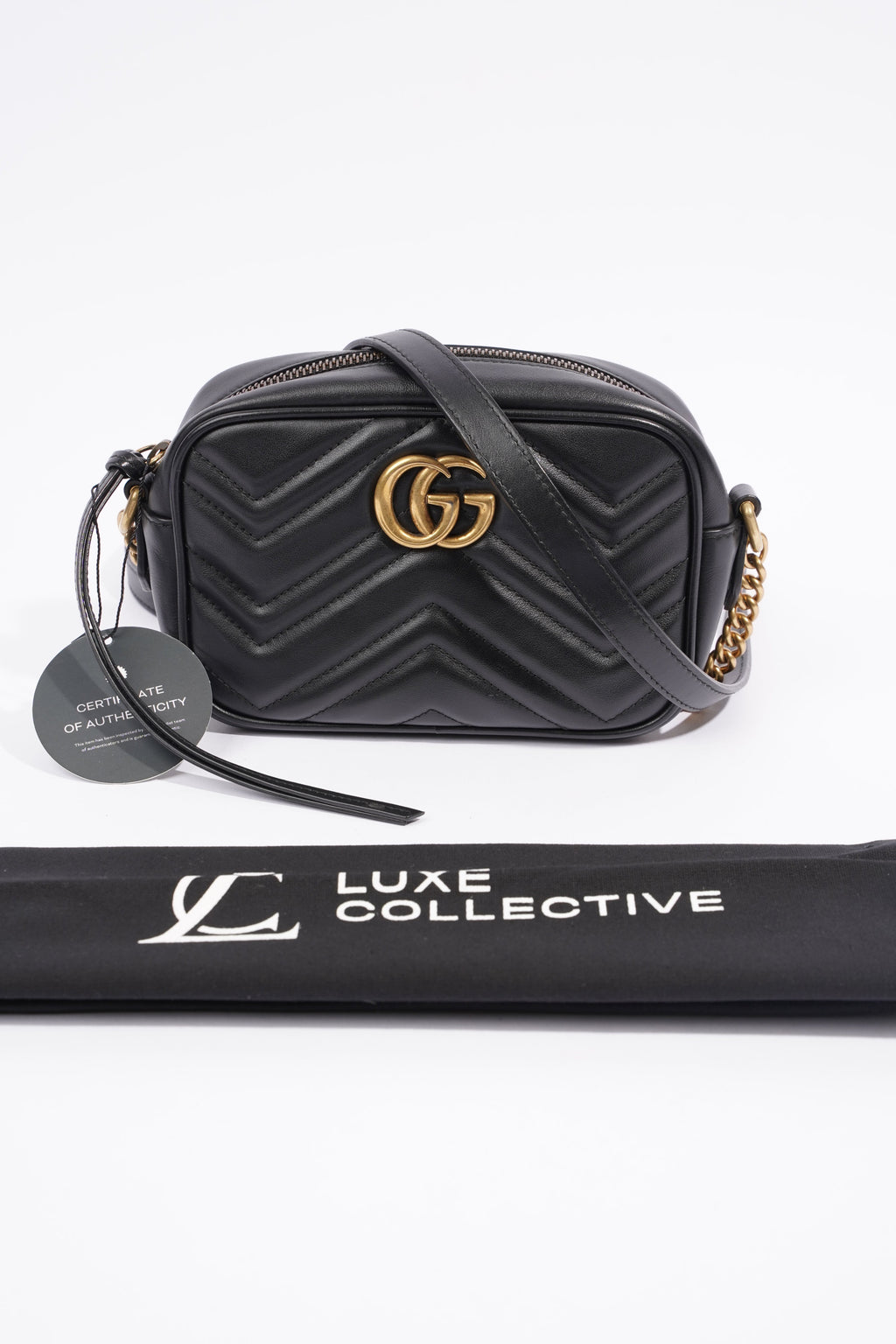 Gucci Marmont Zip Black Leather Mini