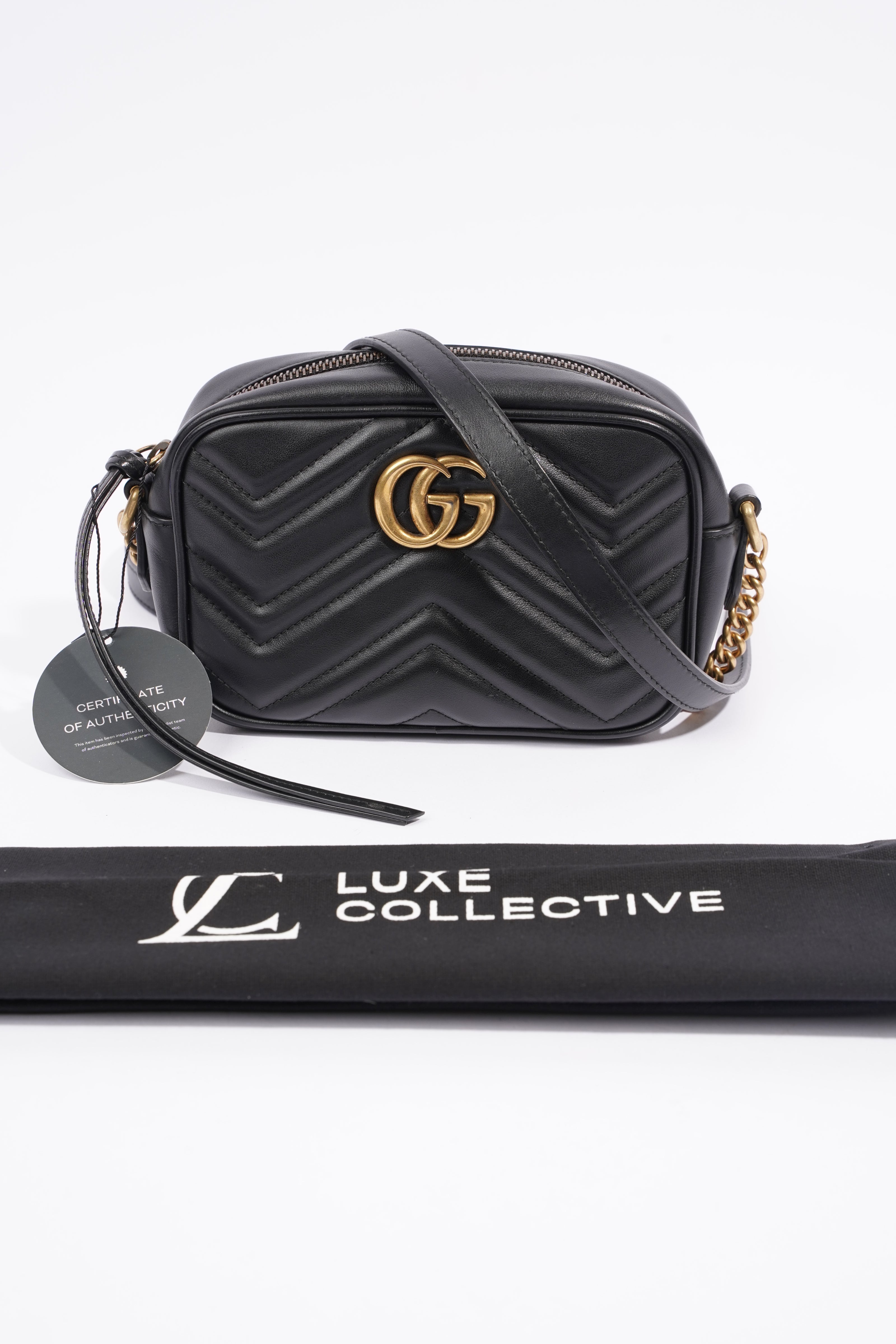 Gucci Marmont Zip Black Leather Mini