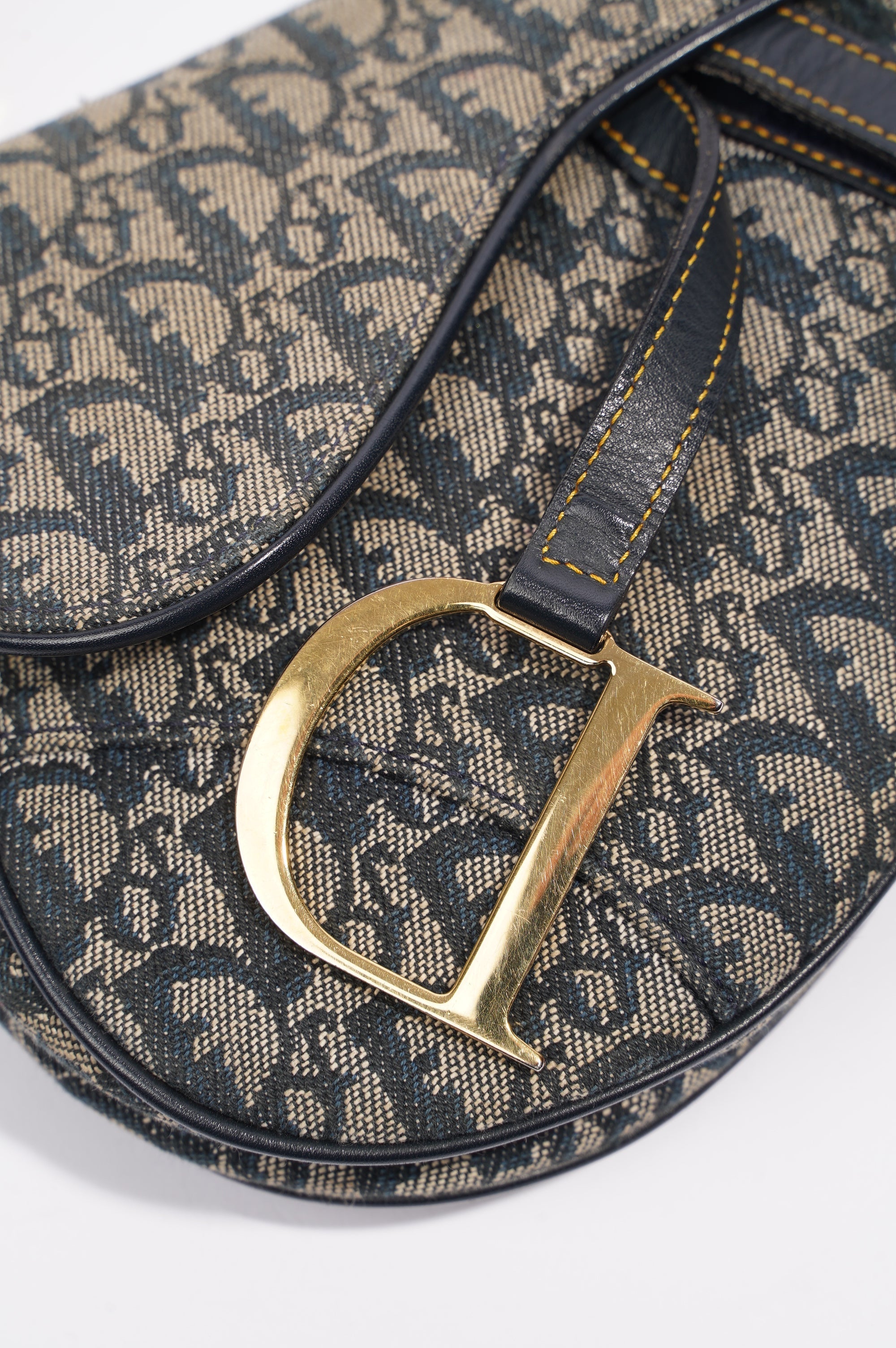 Christian Dior Saddle Bag Navy Oblique