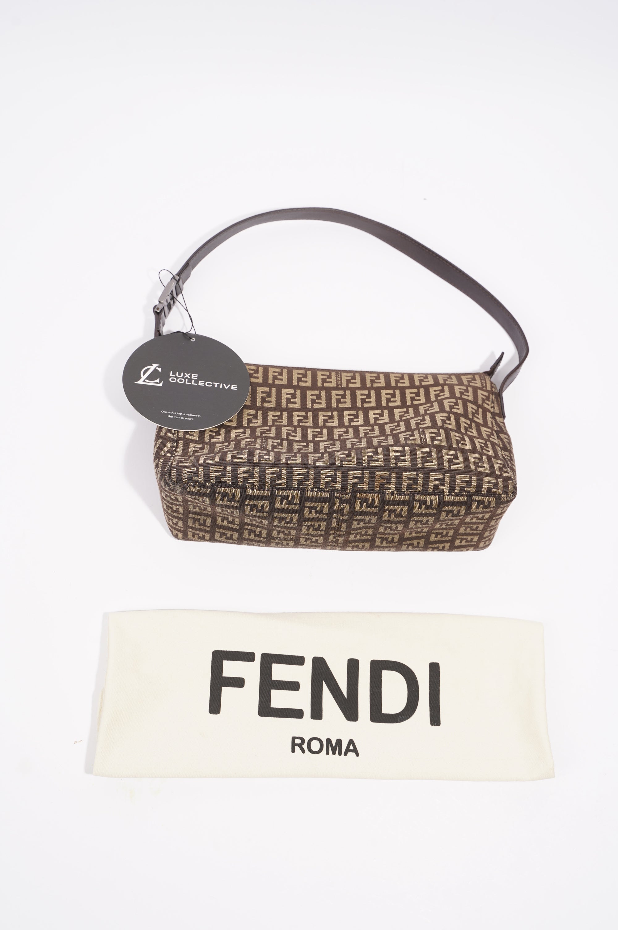 Fendi Womens Zucchino Bag Monogram Canvas