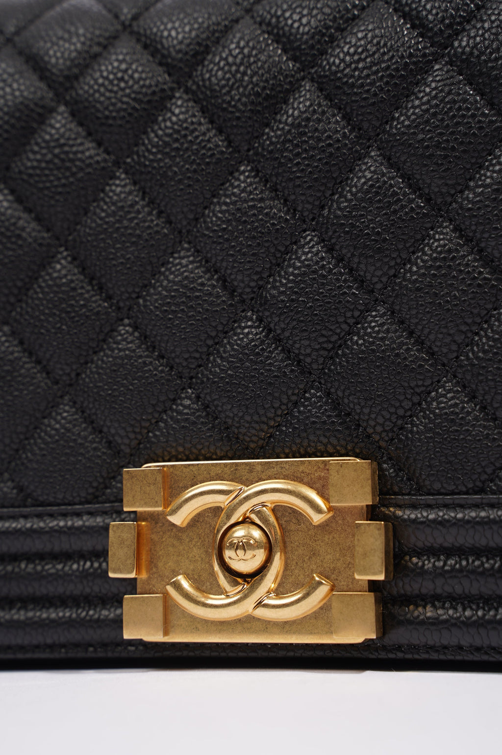 Chanel Womens Boy Bag Black Caviar Medium