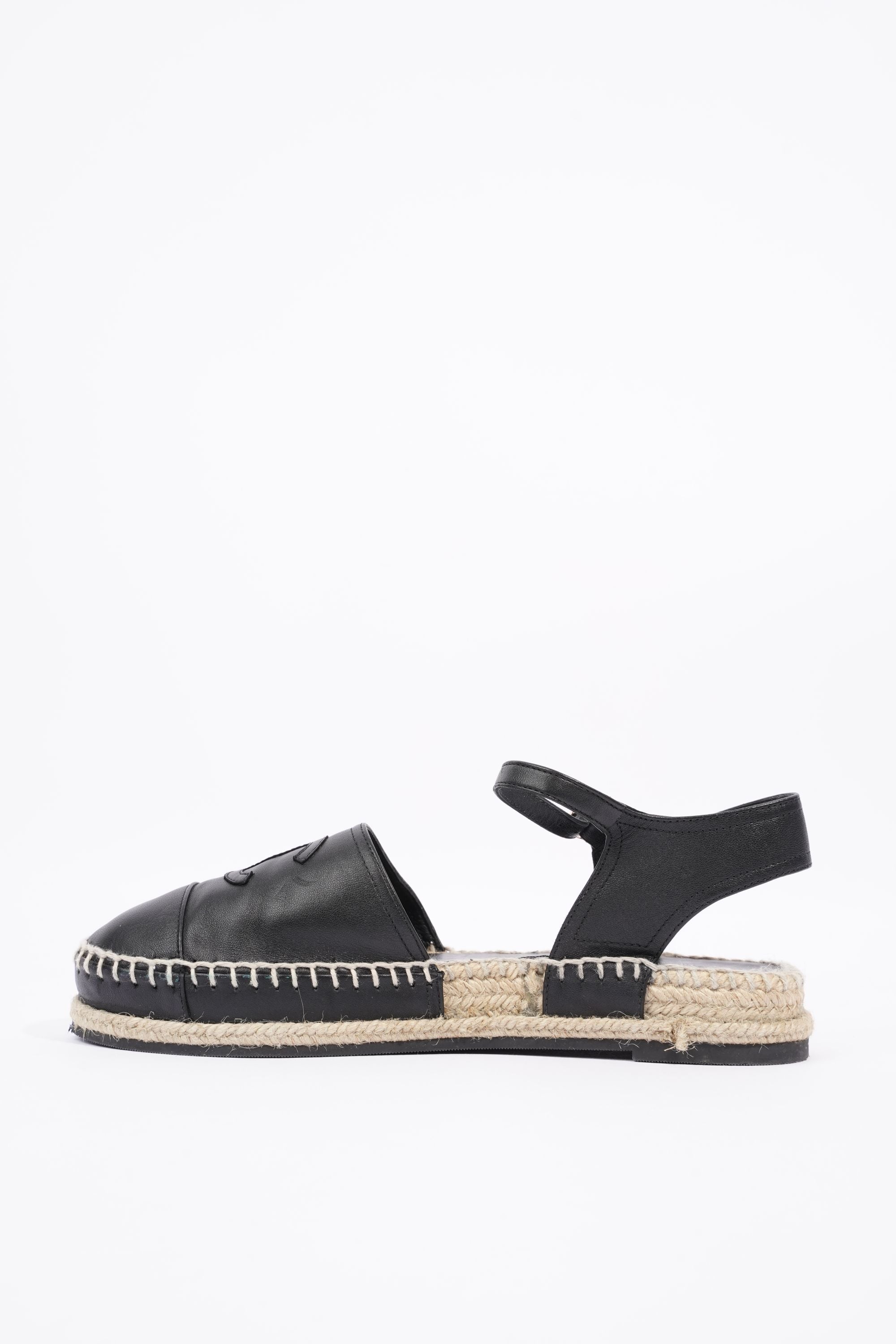 Chanel Womens Strap Espadrilles Black EU 38 / UK 5