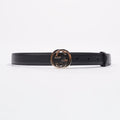 Gucci Womens Interlocking GG Belt Black Leather 75cm