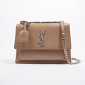 Saint Laurent Womens Sunset Chain Bag Dark Beige Medium