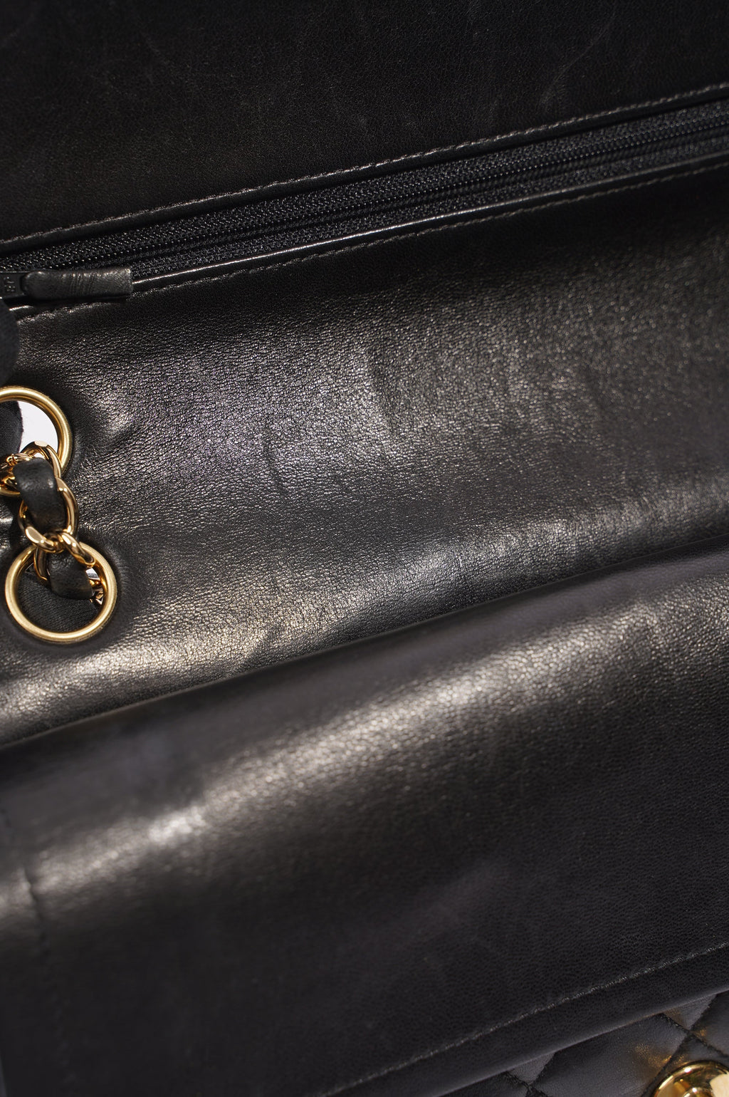 Chanel Lambskin Classic Double Flap Black Leather Medium