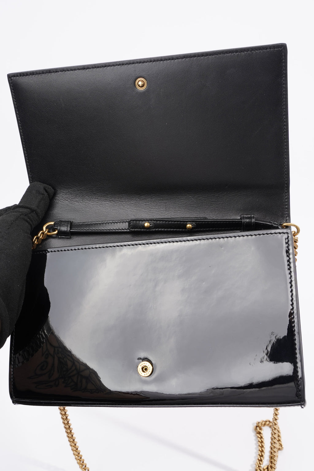 Saint Laurent Kate Black Patent Leather Medium