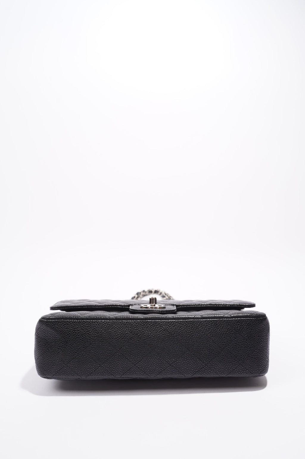 Chanel Double Classic Flap Bag Black Caviar Leather Medium