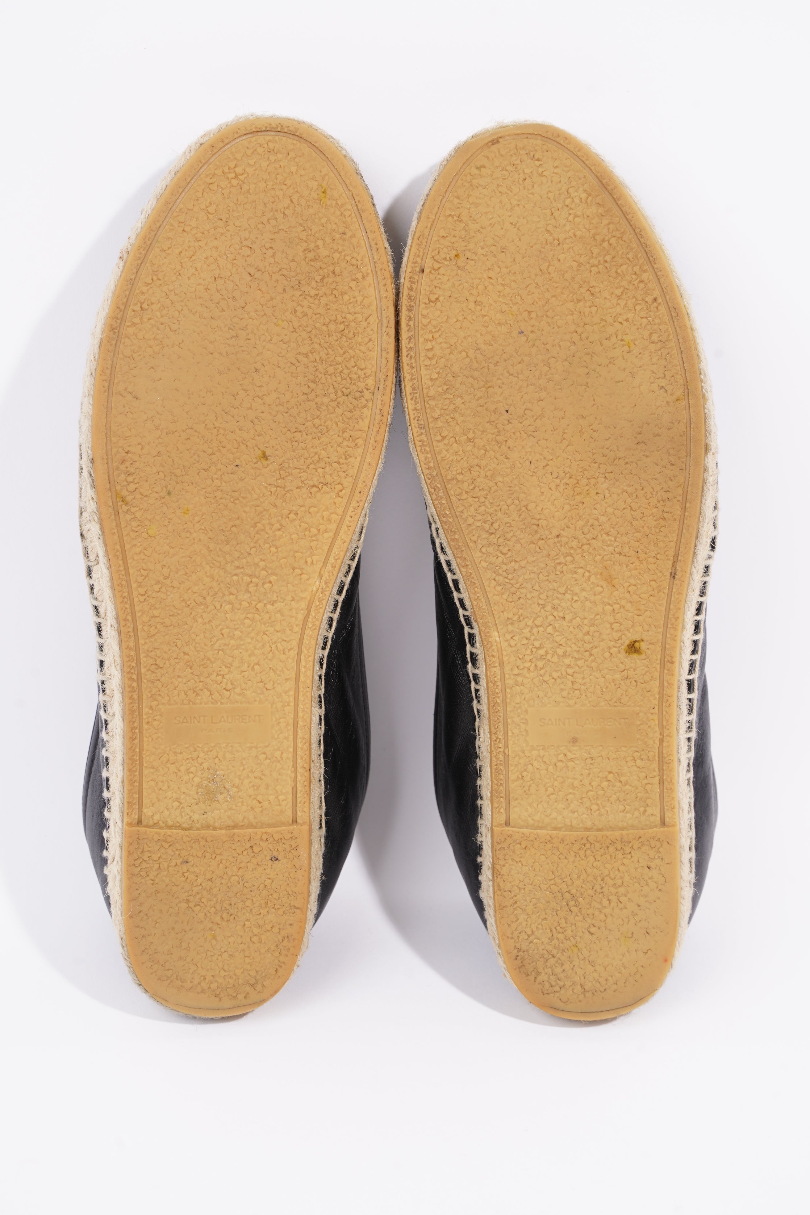 Saint Laurent Womens Espadrille Nappa Nero Black / Leather EU 40 / UK 7