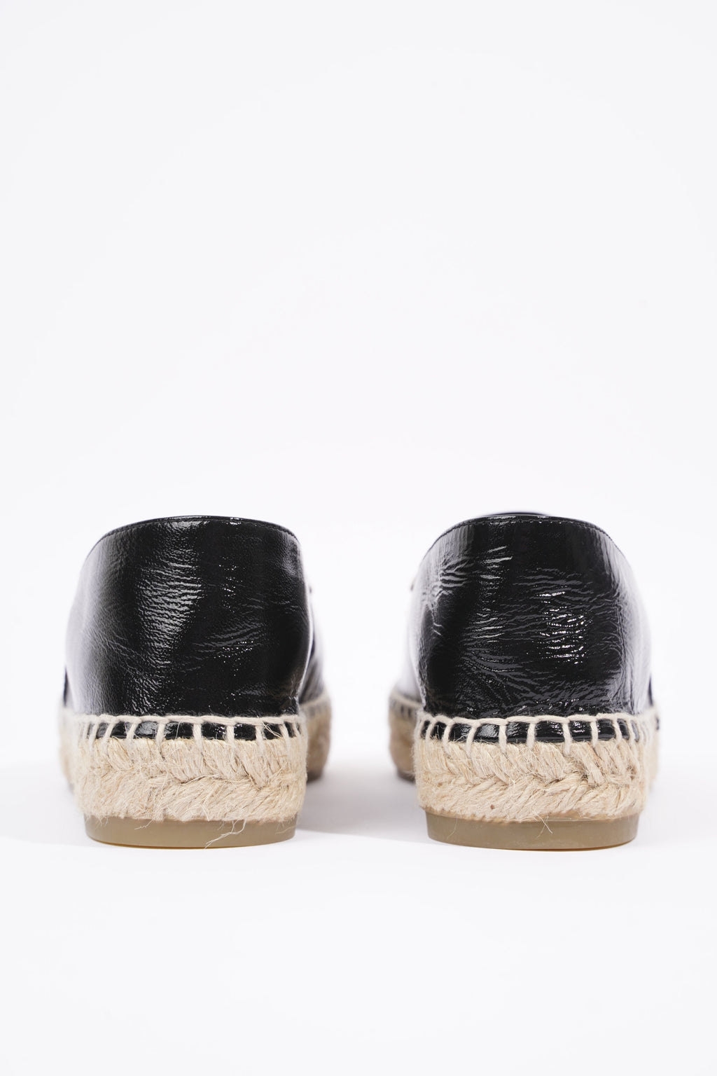 Chanel Womens Espadrilles Black Patent Leather EU 36 / UK 3