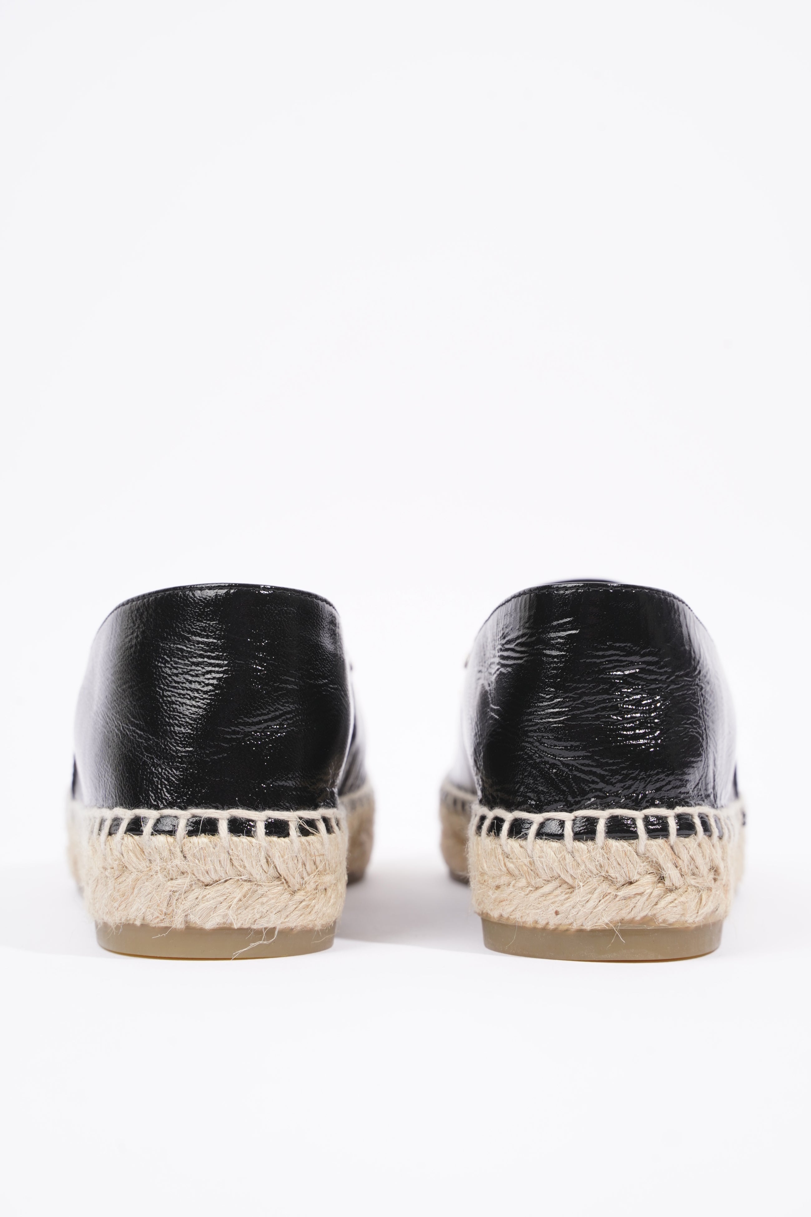 Chanel Womens Espadrilles Black Patent Leather EU 36 / UK 3