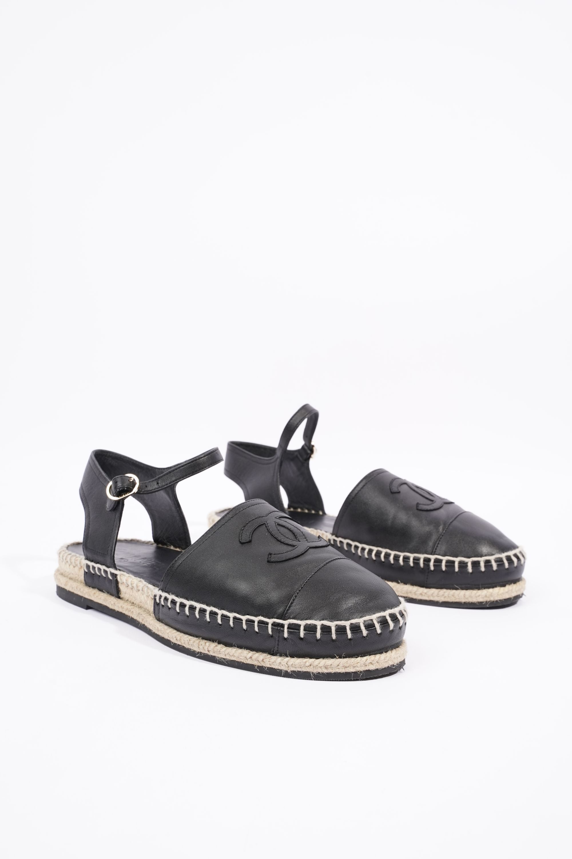 Chanel Womens Strap Espadrilles Black EU 38 / UK 5