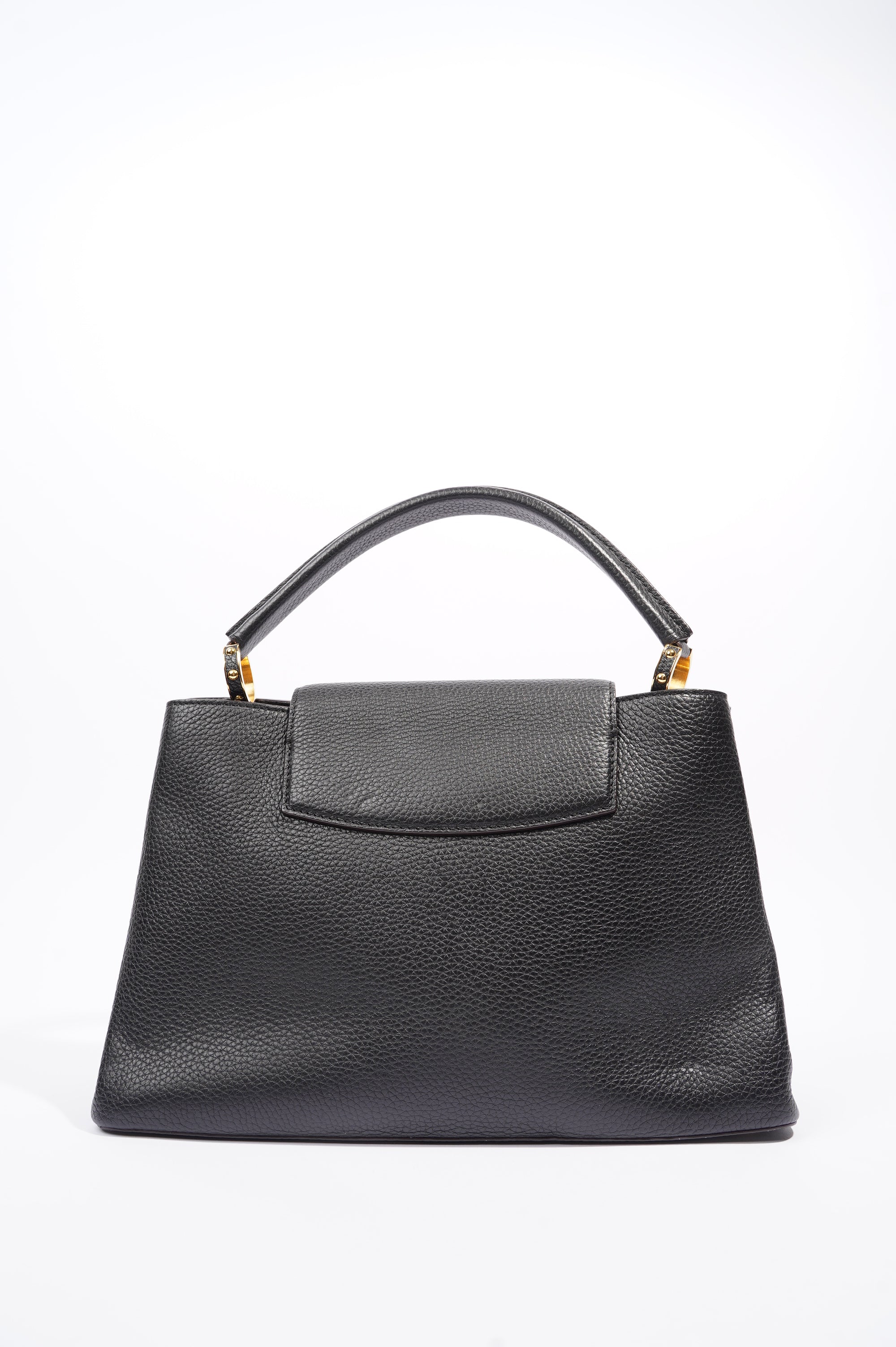 Louis Vuitton Womens Capucines Black Taurillon Leather MM