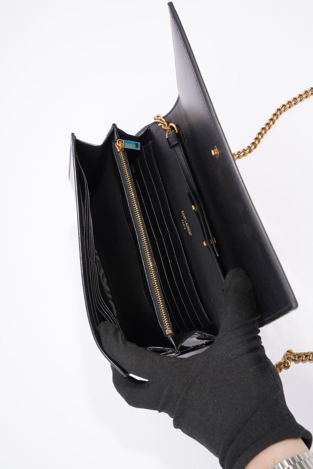 Saint Laurent Kate Black Patent Leather Medium
