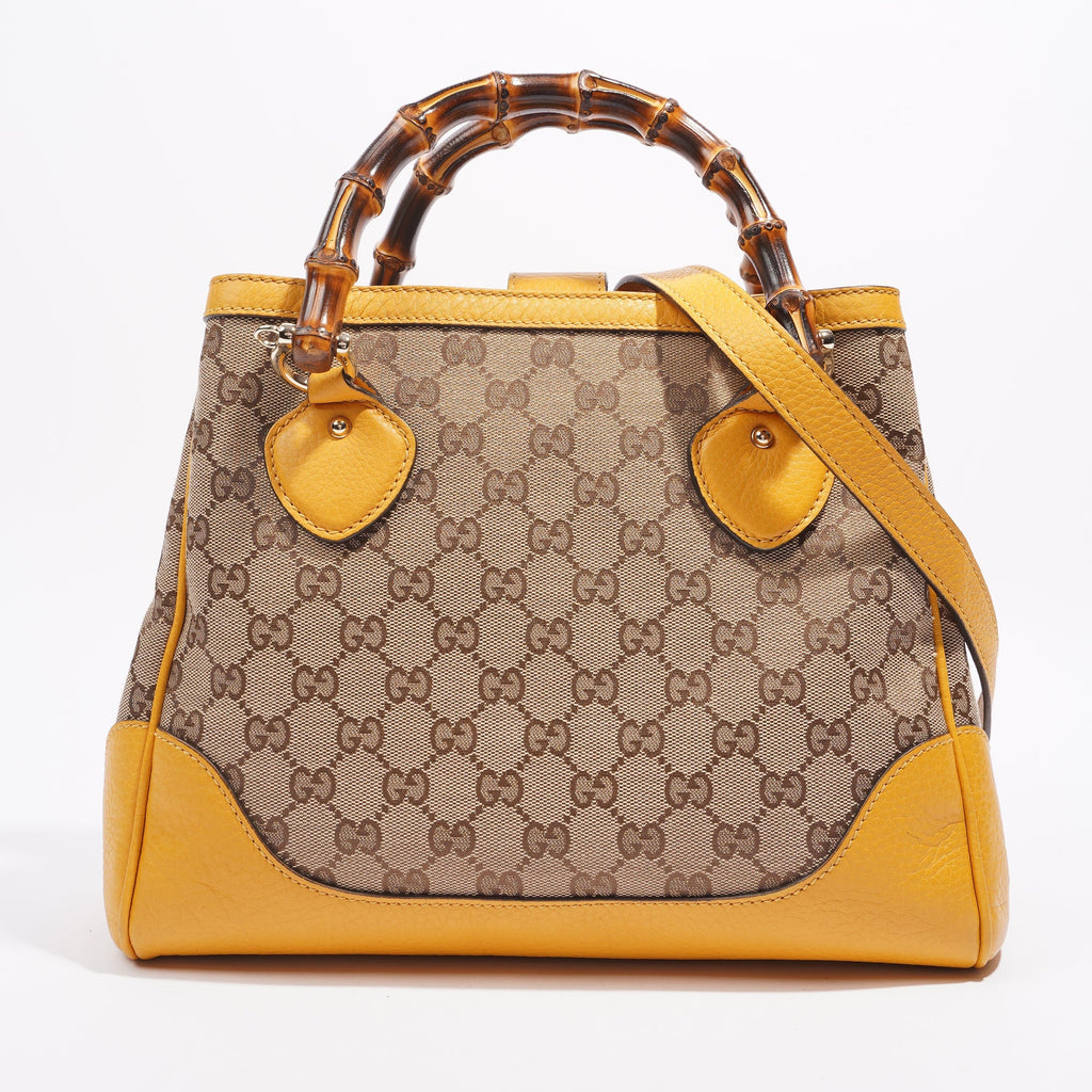 Gucci Womens Diana Bamboo Bag Supreme Canvas / Leather
