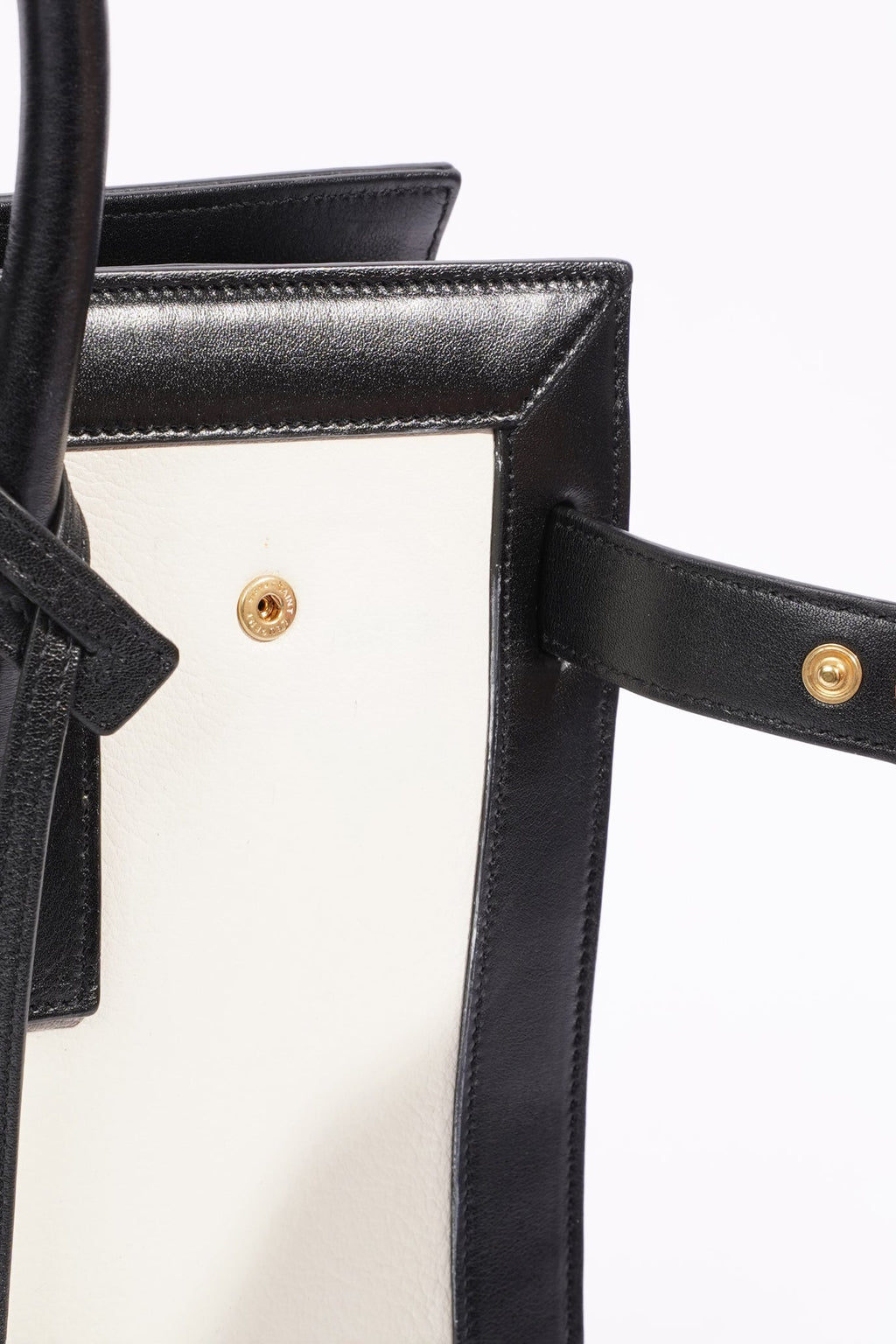 Saint Laurent Sac De Jour Bag Black / White Leather Small