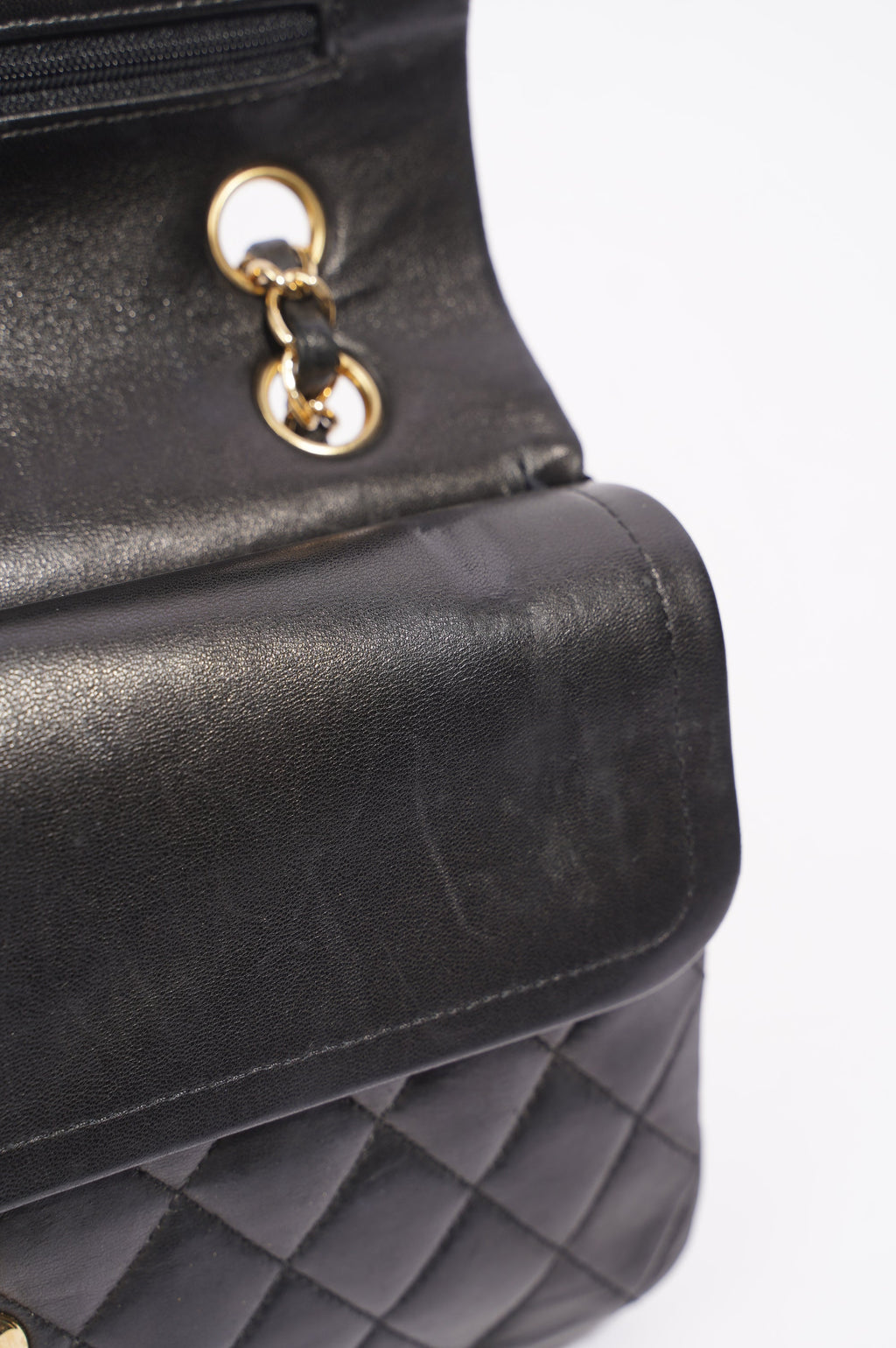 Chanel Lambskin Classic Double Flap Black Leather Medium